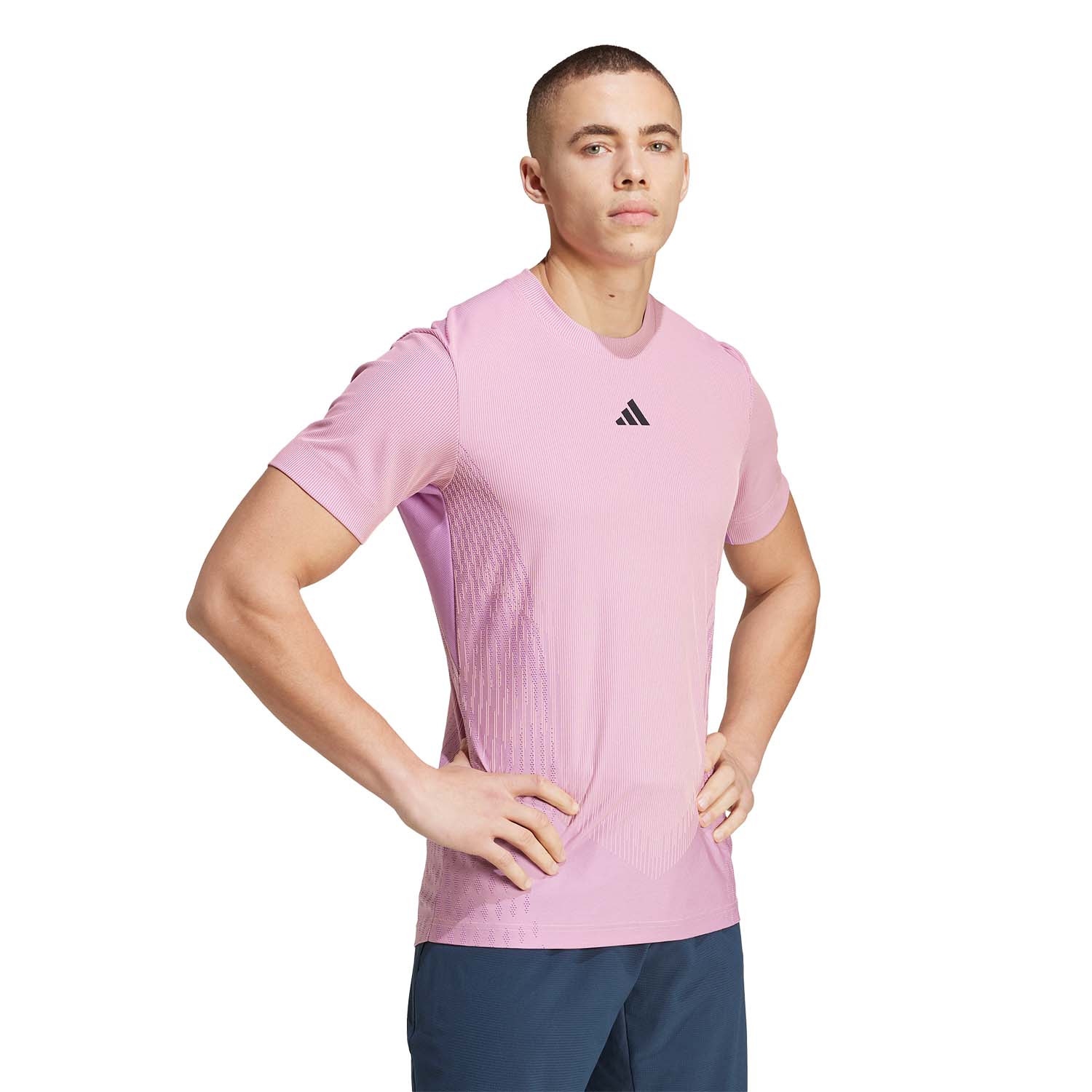 adidas Airchill Pro Men's Tennis T-Shirt - Semi Pink Spark