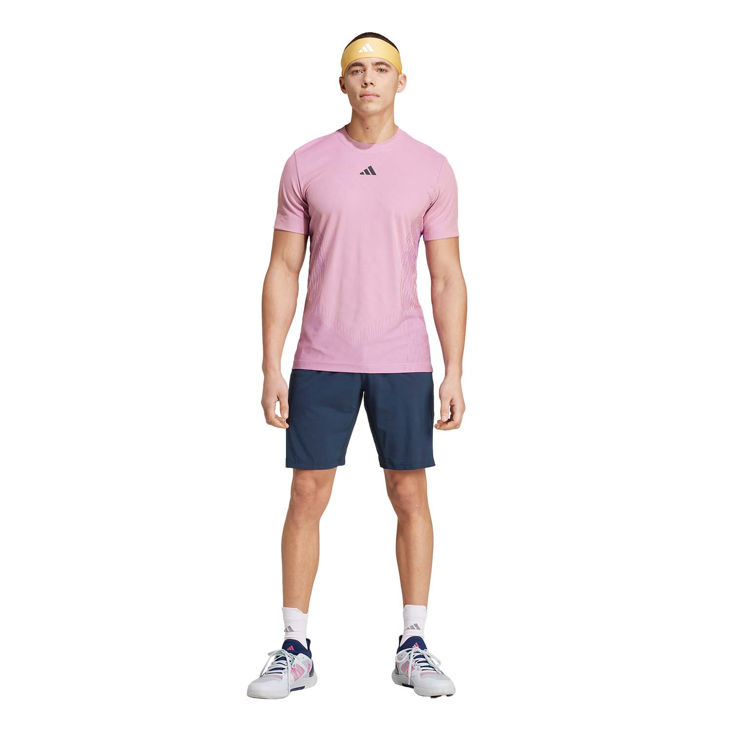 adidas Airchill Pro Men's Tennis T-Shirt - Semi Pink Spark/Purple