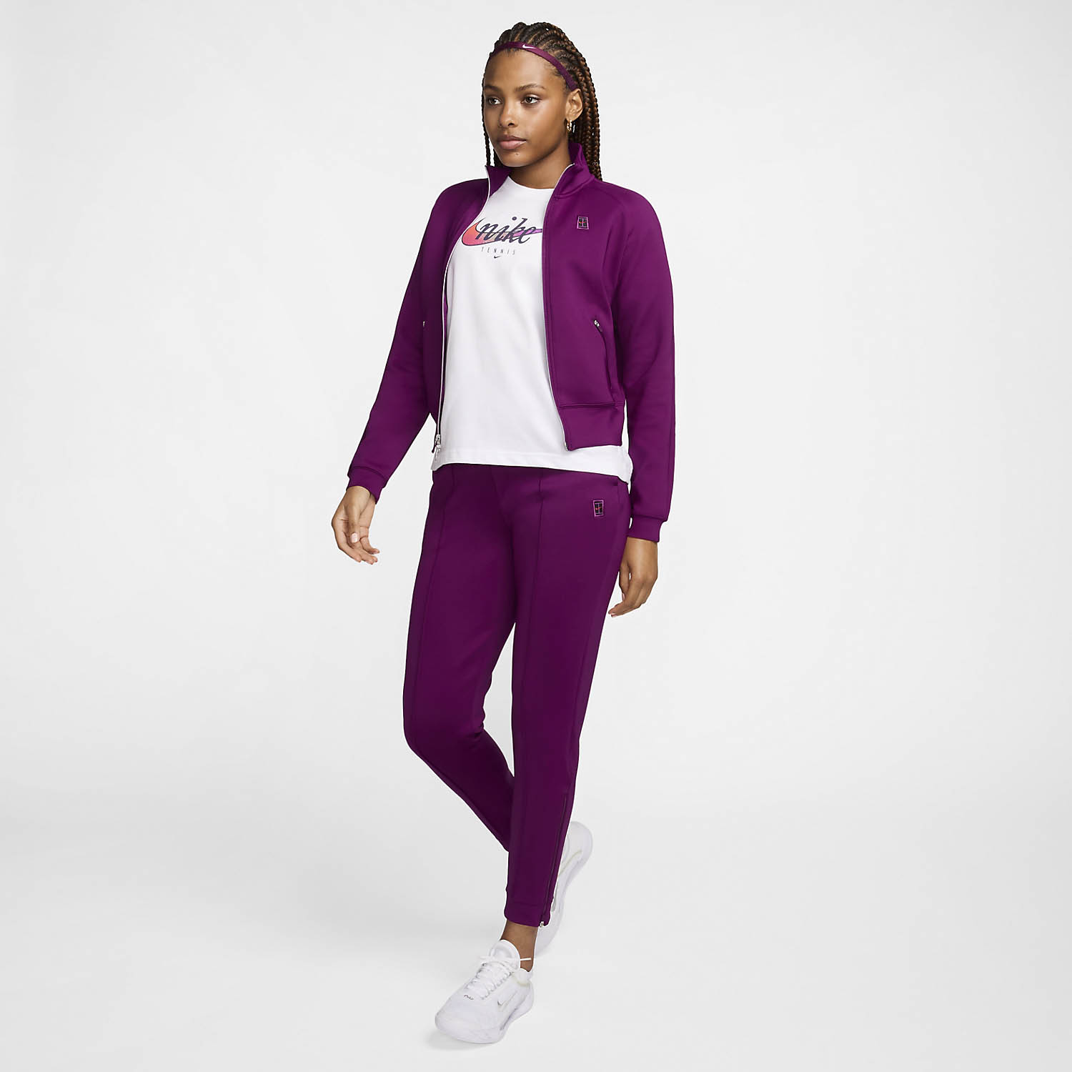 Nike Court Heritage Logo Women's Tennis Jacket - Sangria