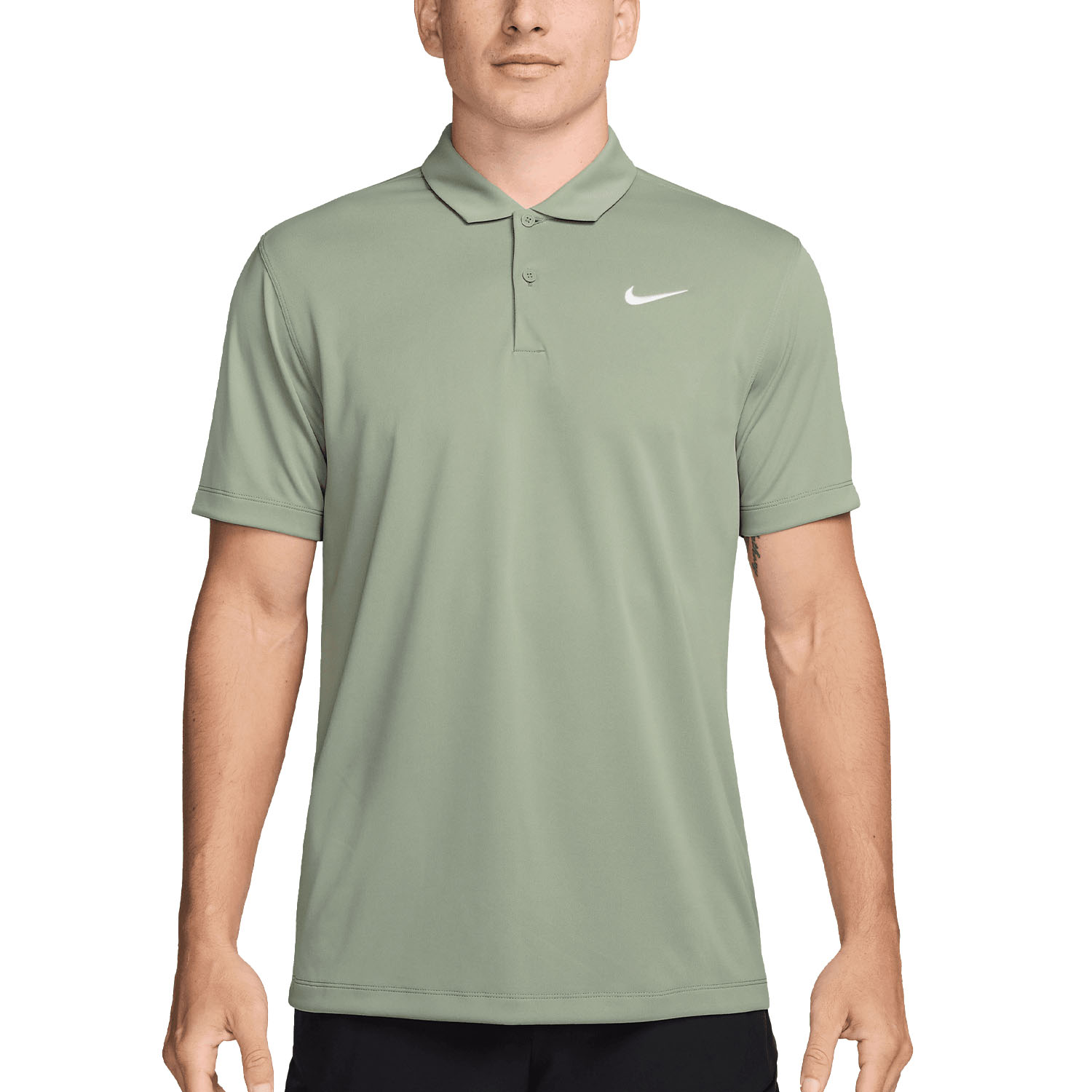 Nike Dri-FIT Solid Logo Polo da Tennis Uomo Jade Horizon/White