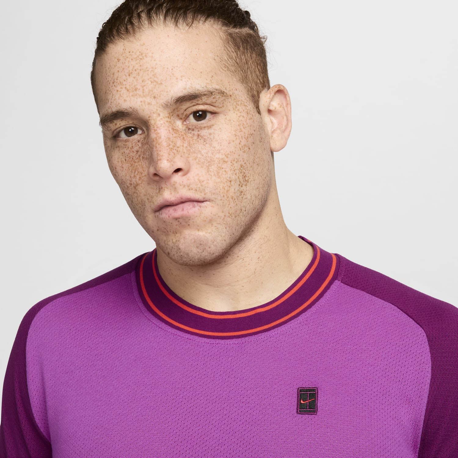 Nike Court Heritage Logo Mens Tennis T-Shirt - Hot Fuchsia