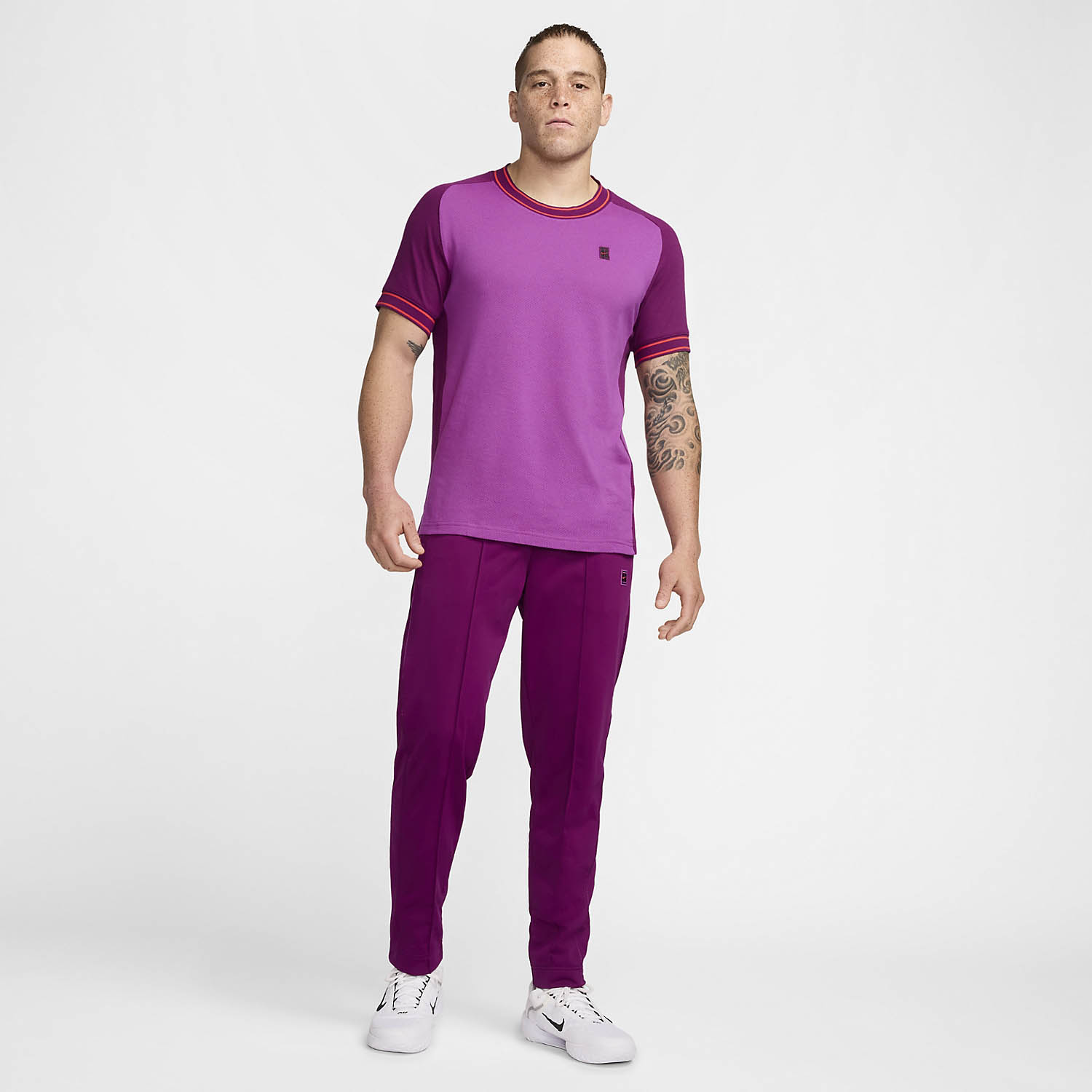 Nike Court Heritage Logo Mens Tennis T-Shirt - Hot Fuchsia