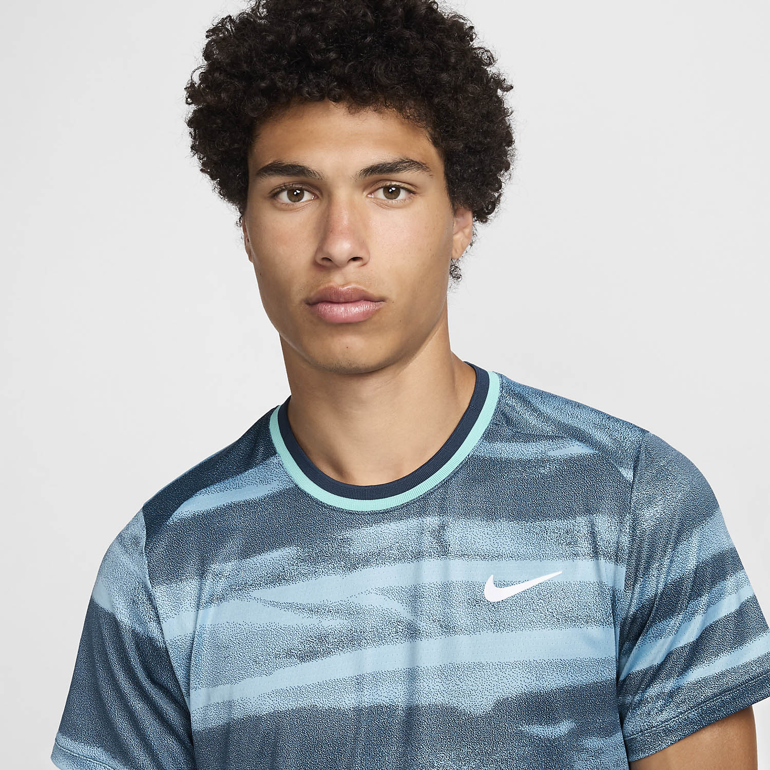 Nike Court Advantage Print Men's Tennis T-Shirt Denim Turquoise