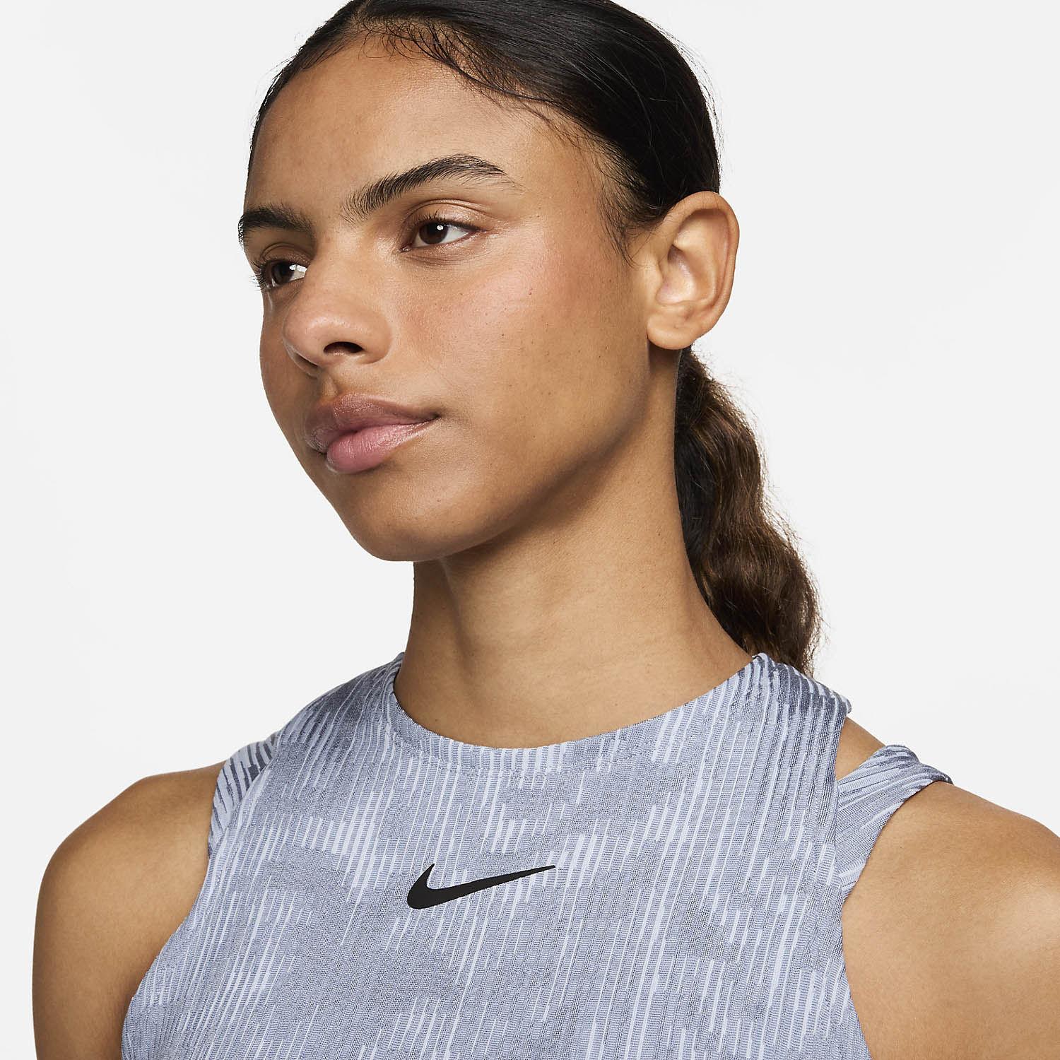 Nike Court Slam Women's Tennis Tank - Ashen Slate/Black