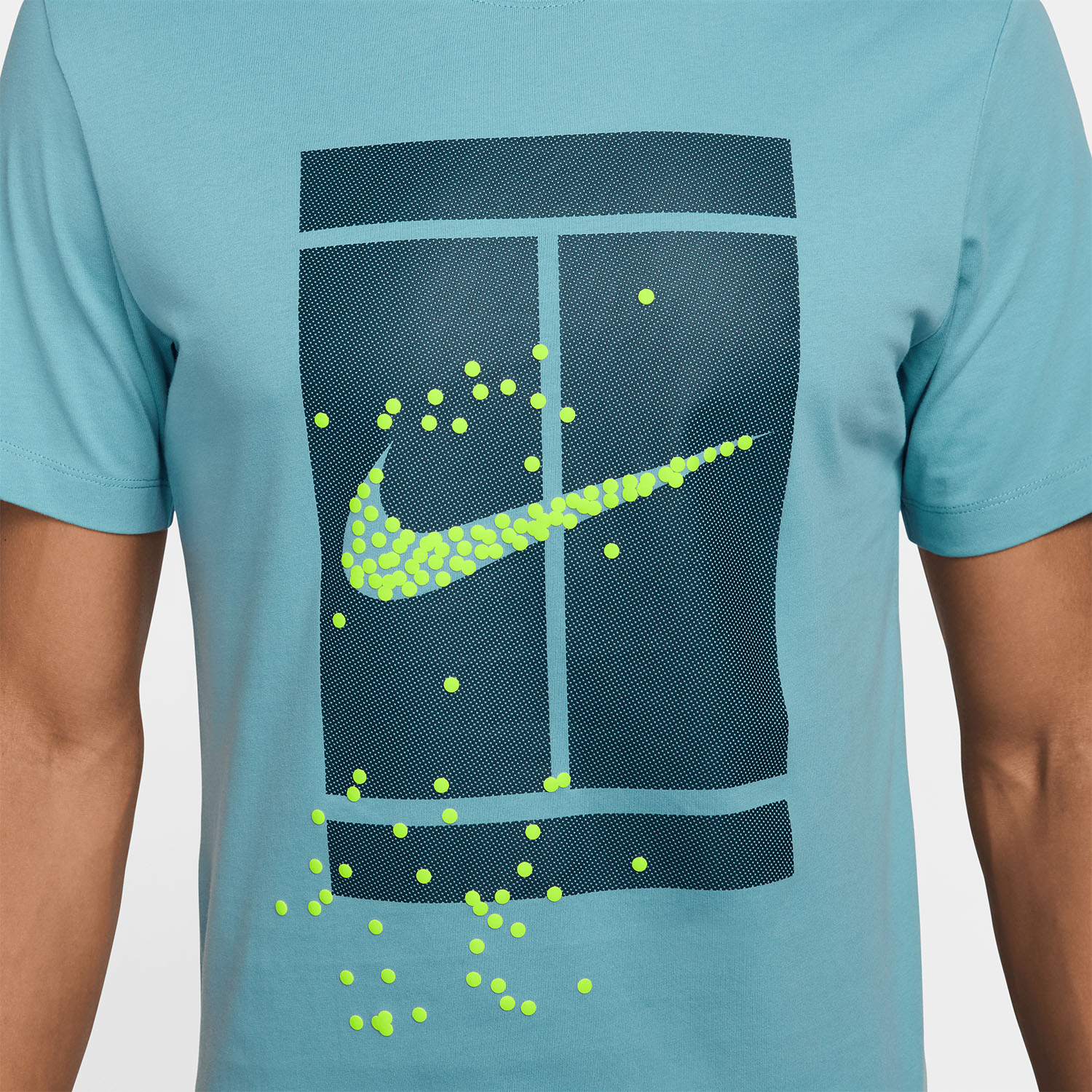 Nike Court Heritage Men's Tennis T-Shirt - Denim Turquoise