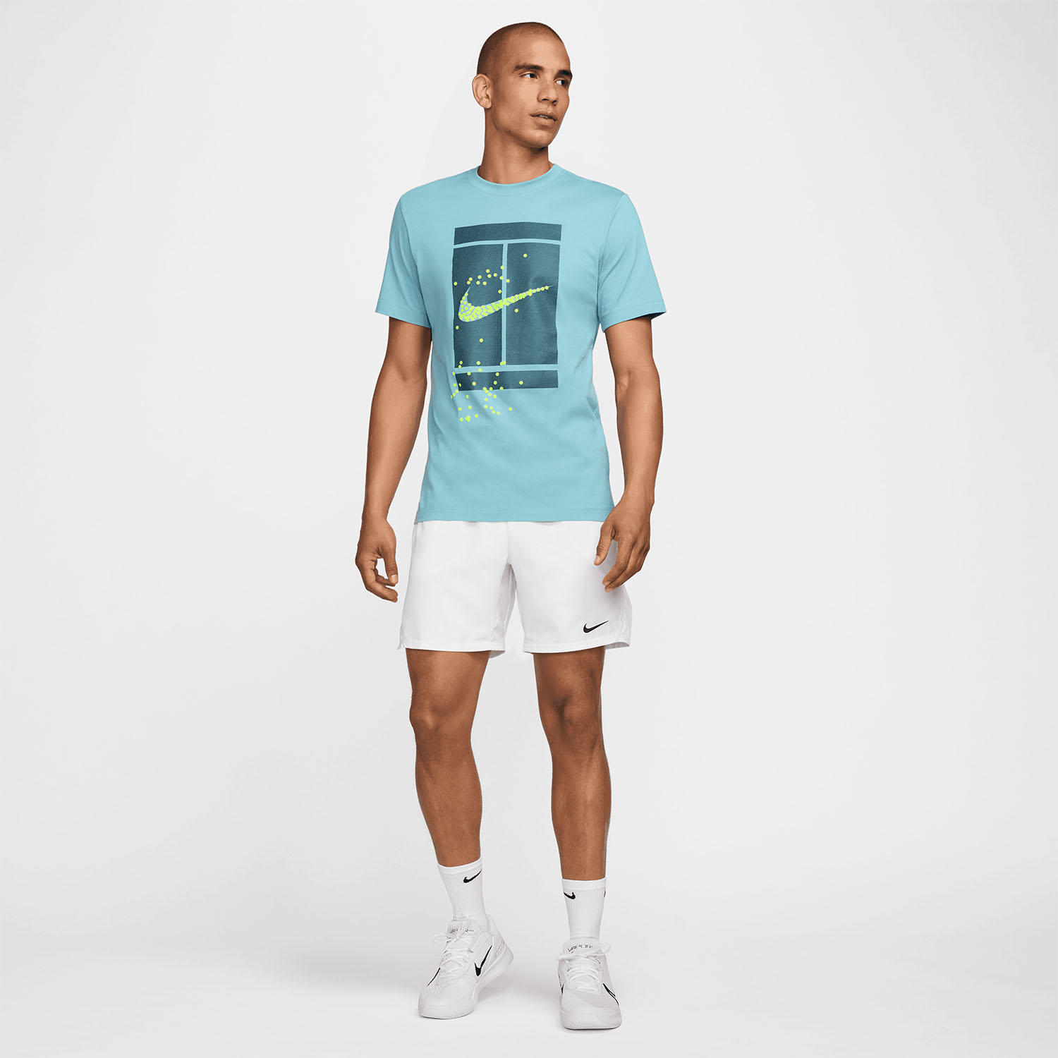 Nike Court Heritage Men's Tennis T-Shirt - Denim Turquoise