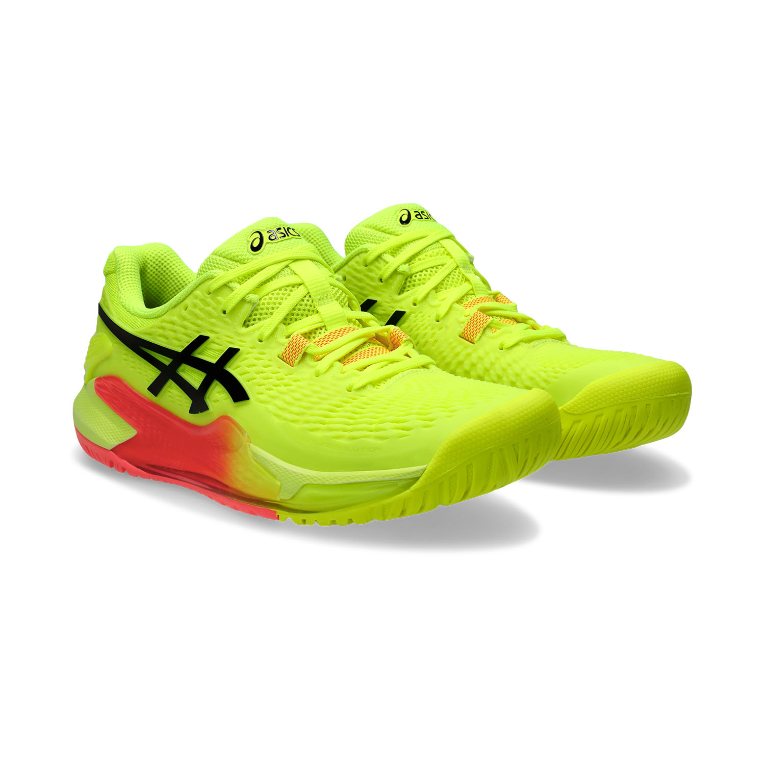 asics/アシックス/PUREGEL/蛍光/イエローグリーン Asics Gel Resolution 9 COS Women's Tennis Shoes - Safety Yellow