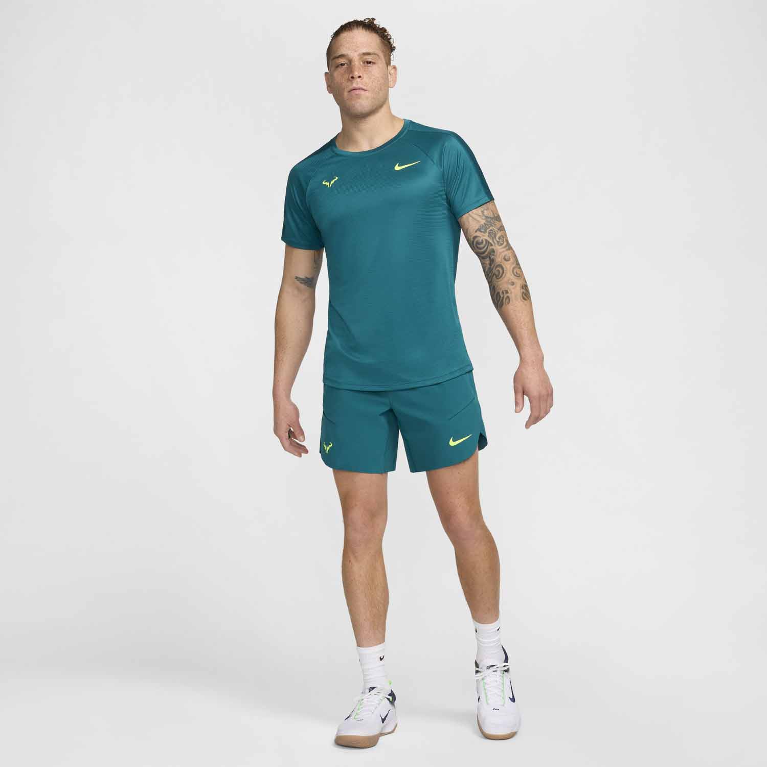 Nike Dri-FIT ADV Rafa Nadal Men's Tennis Shorts - Geode Teal/Volt