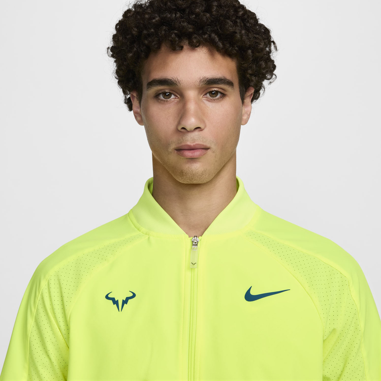 Nike Dri-FIT Rafa Men's Tennis Jacket - Volt/Geode Teal