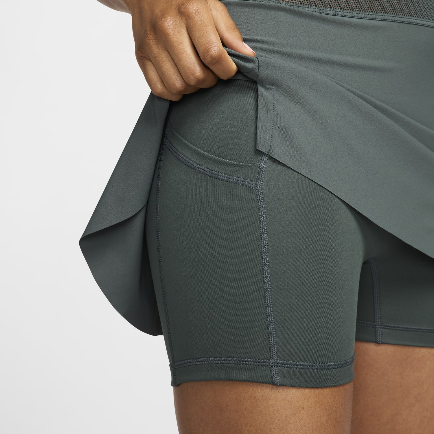 Nike Court Slam Women's Tennis Skirt - Vintage Green/White
