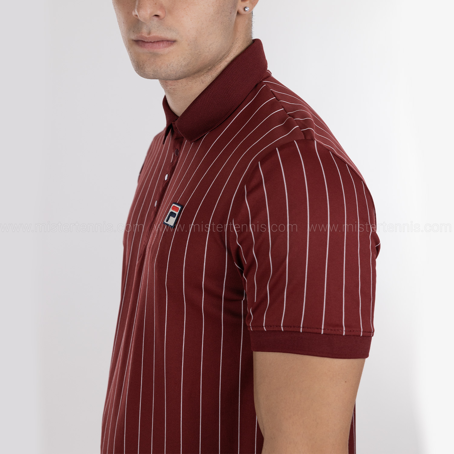 Fila Stripes Bjorn Polo - Cabernet/White Alyssum
