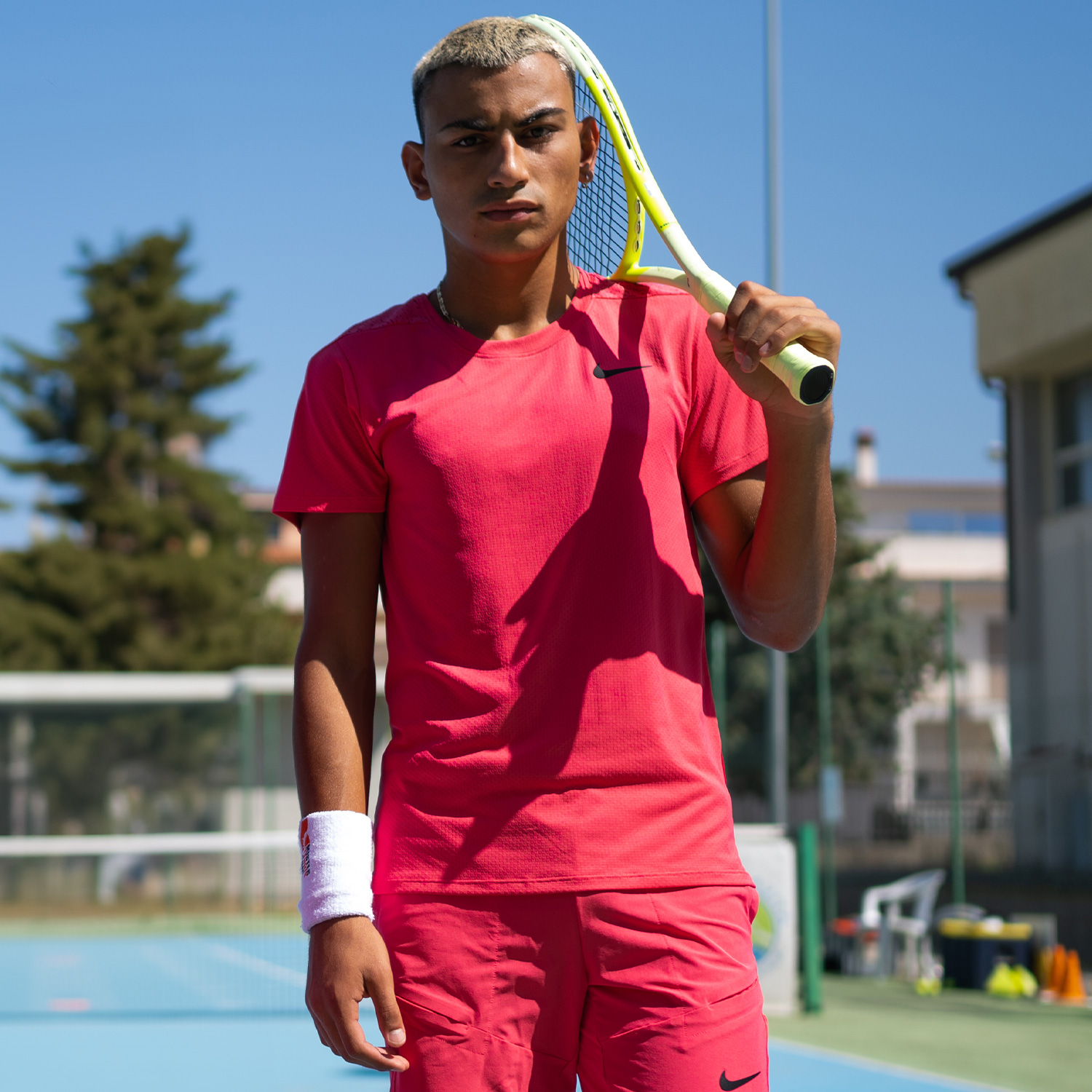 Nike Dri-FIT Court Slam Men's Tennis T-Shirt - Aster Pink/Black