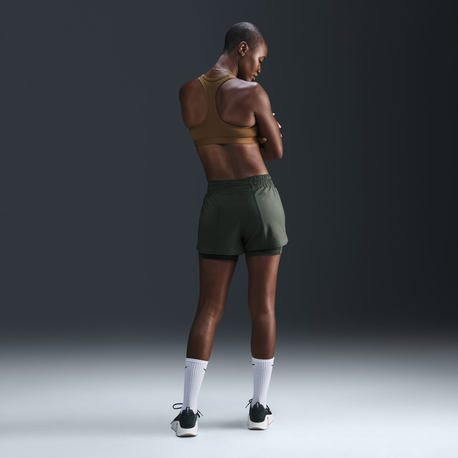 Nike Classic One 2 in 1 3in Shorts - Vintage Green/Reflective Silver