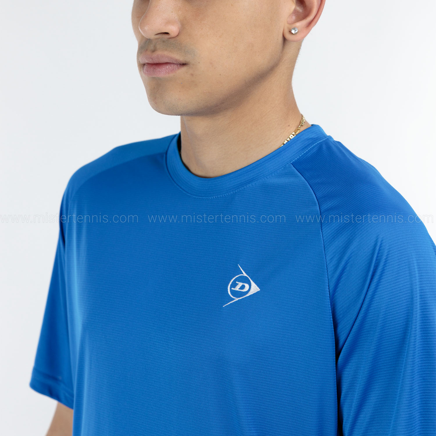 DUNLOP Club Line Maglietta Uomo Tennis – Girocollo In Poliestere Aerodry – Blu Royal