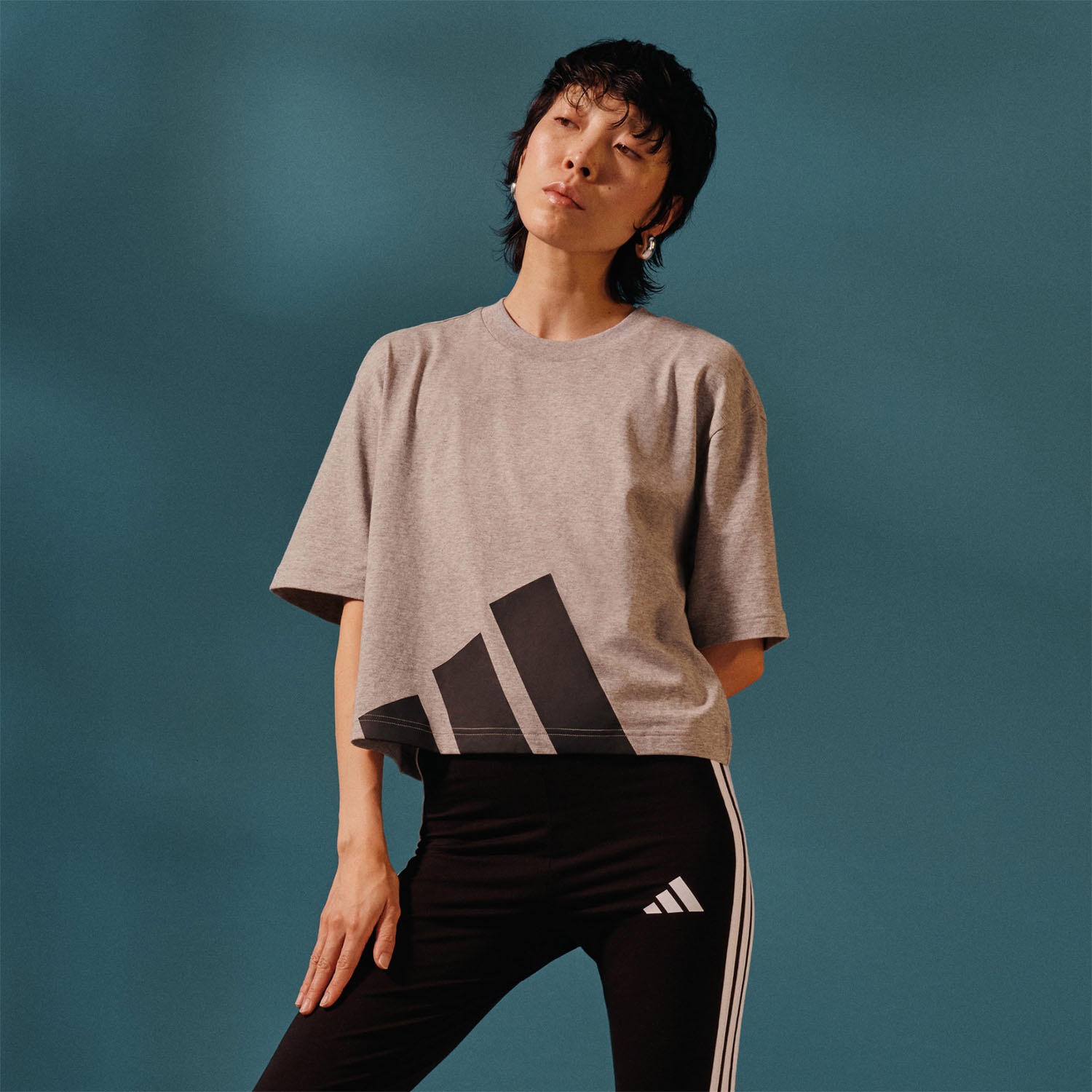 adidas Essentials T-Shirt - Medium Grey Heather/Black
