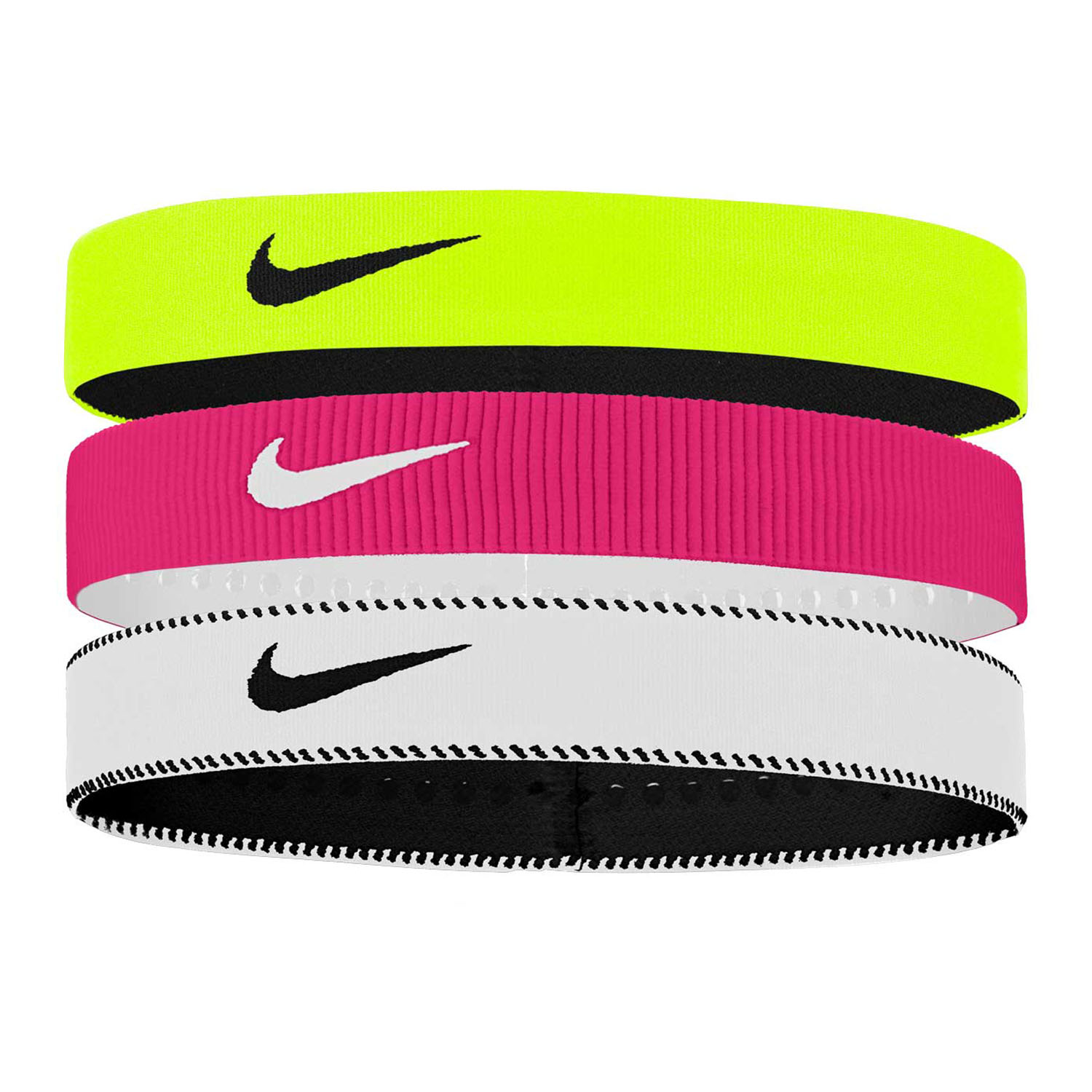 Nike Flex Wide x 3 Mini Bandas - Volt/Vivid Pink/Black