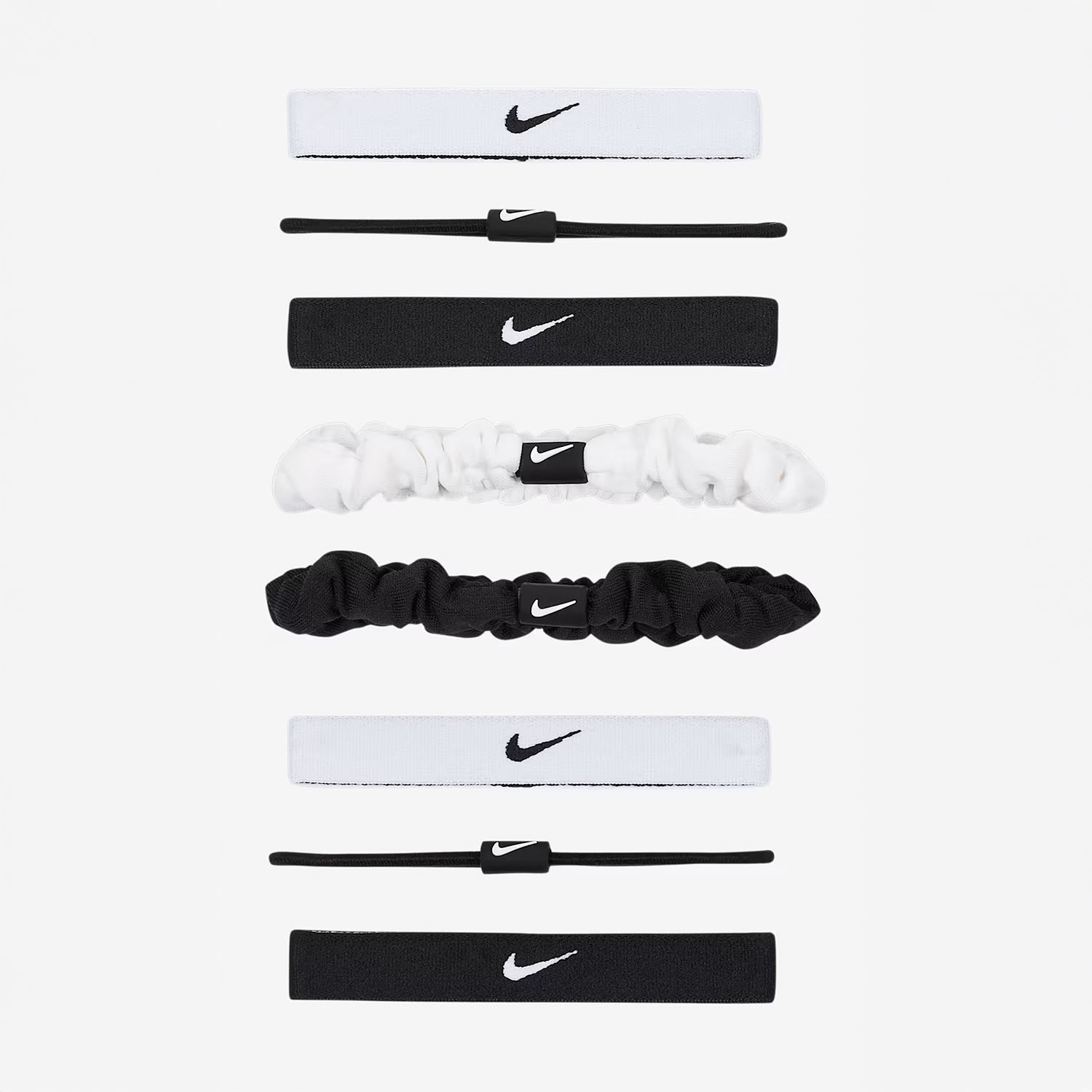 Nike Flex Classic x 8 Hair Ties - White/Black