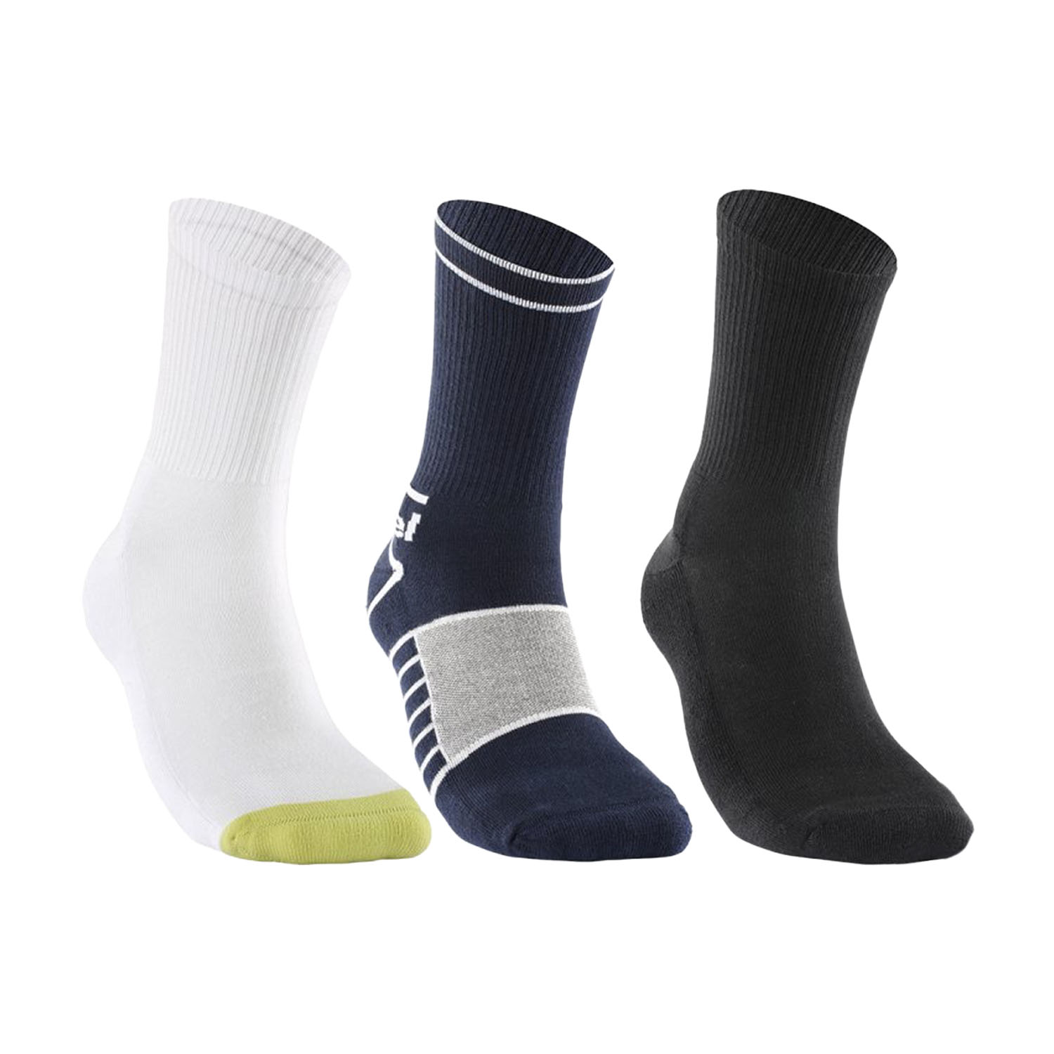 Bullpadel Premium x 3 Calcetines - Black/White/Midnight Blue