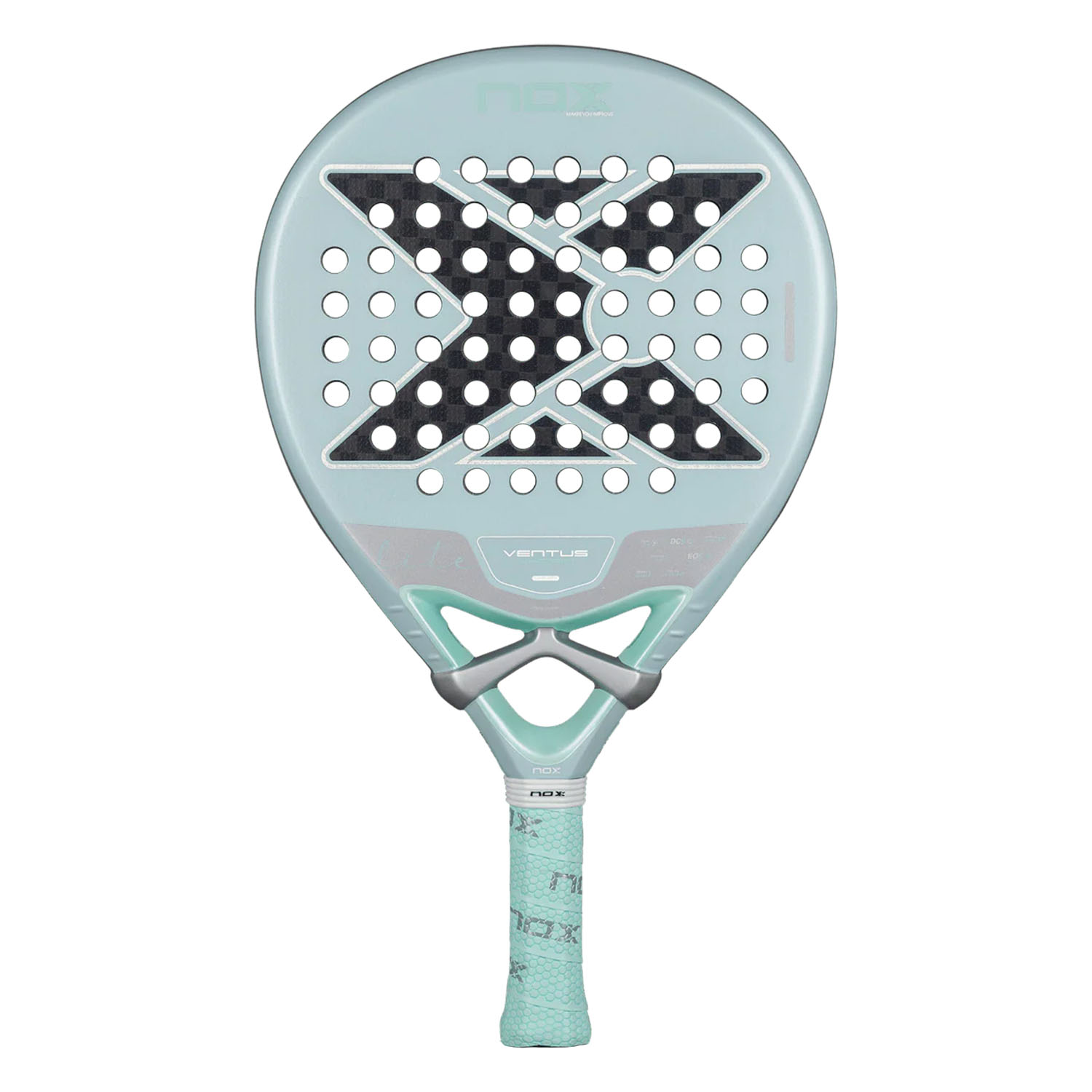 NOX Ventus Hybrid 12K Lite Padel - Light Turquoise/Silver
