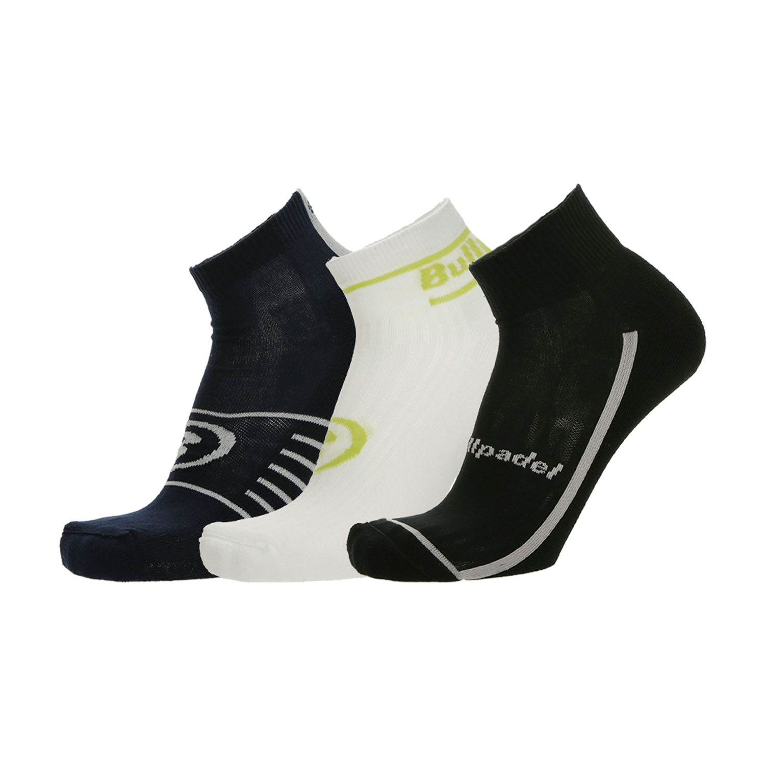 Bullpadel Court x 3 Calcetines - Black/White/Midnight Blue