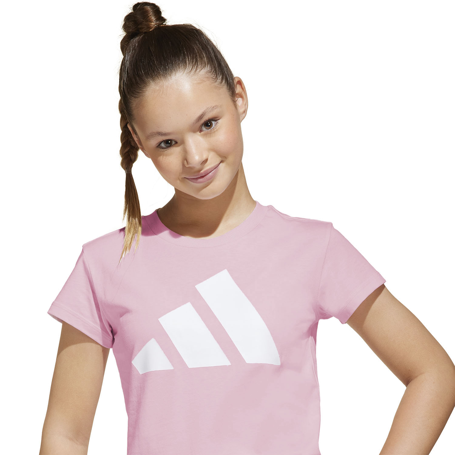 adidas Essentials Maglietta Bambina - Clear Pink/White