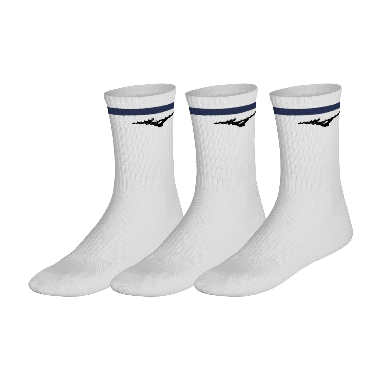 Mizuno Line x 3 Socks - White/Estate Blue