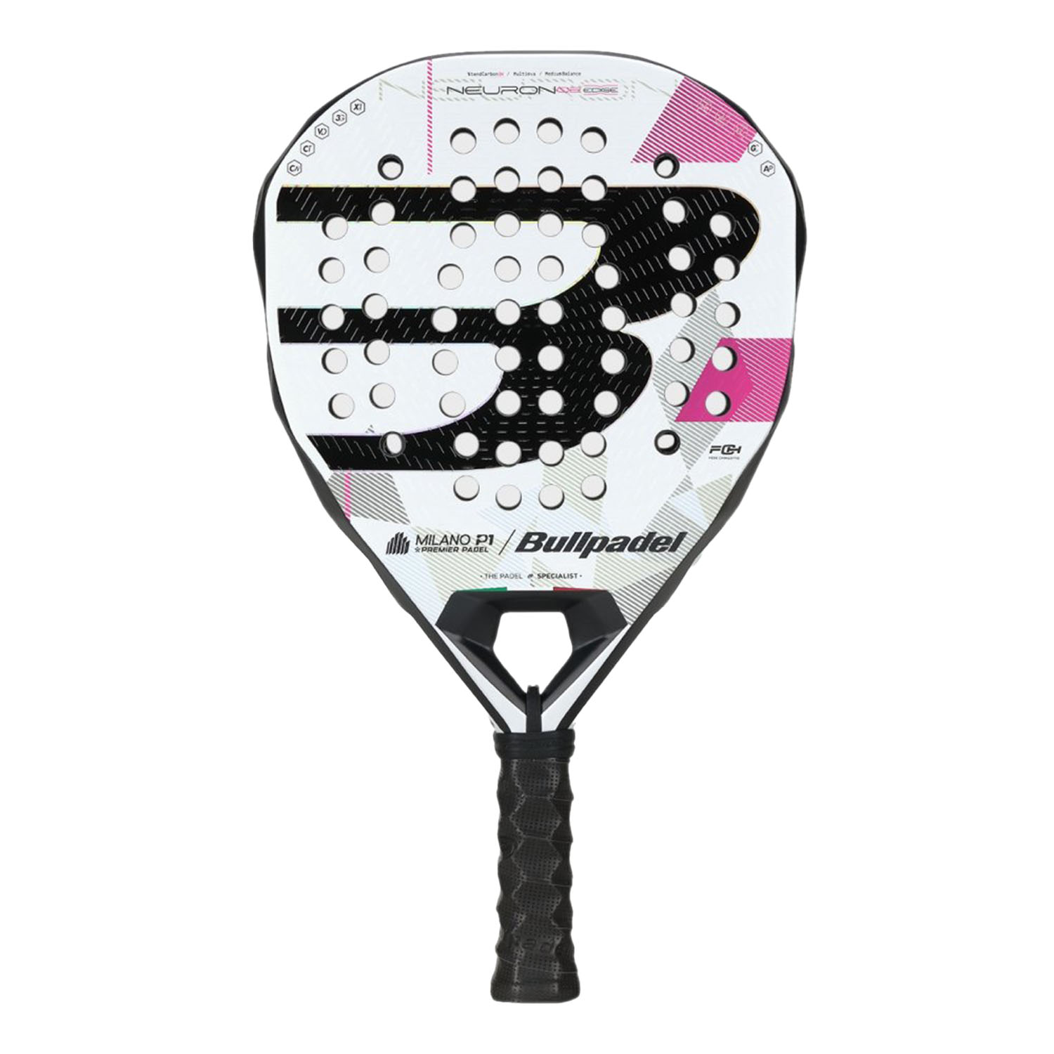Bullpadel Neuron 02 Edge Milano Padel - Black/White/Fuchsia