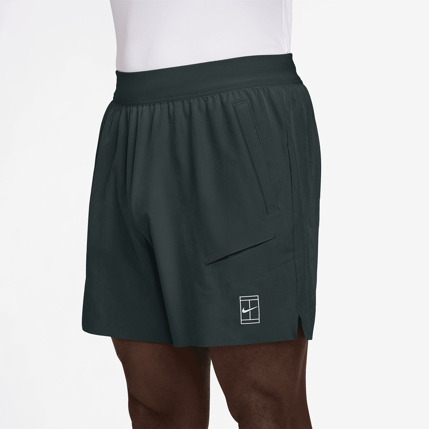 aeee31 Nike Court Advantage 6in Men's Tennis Shorts Black Spruce/White