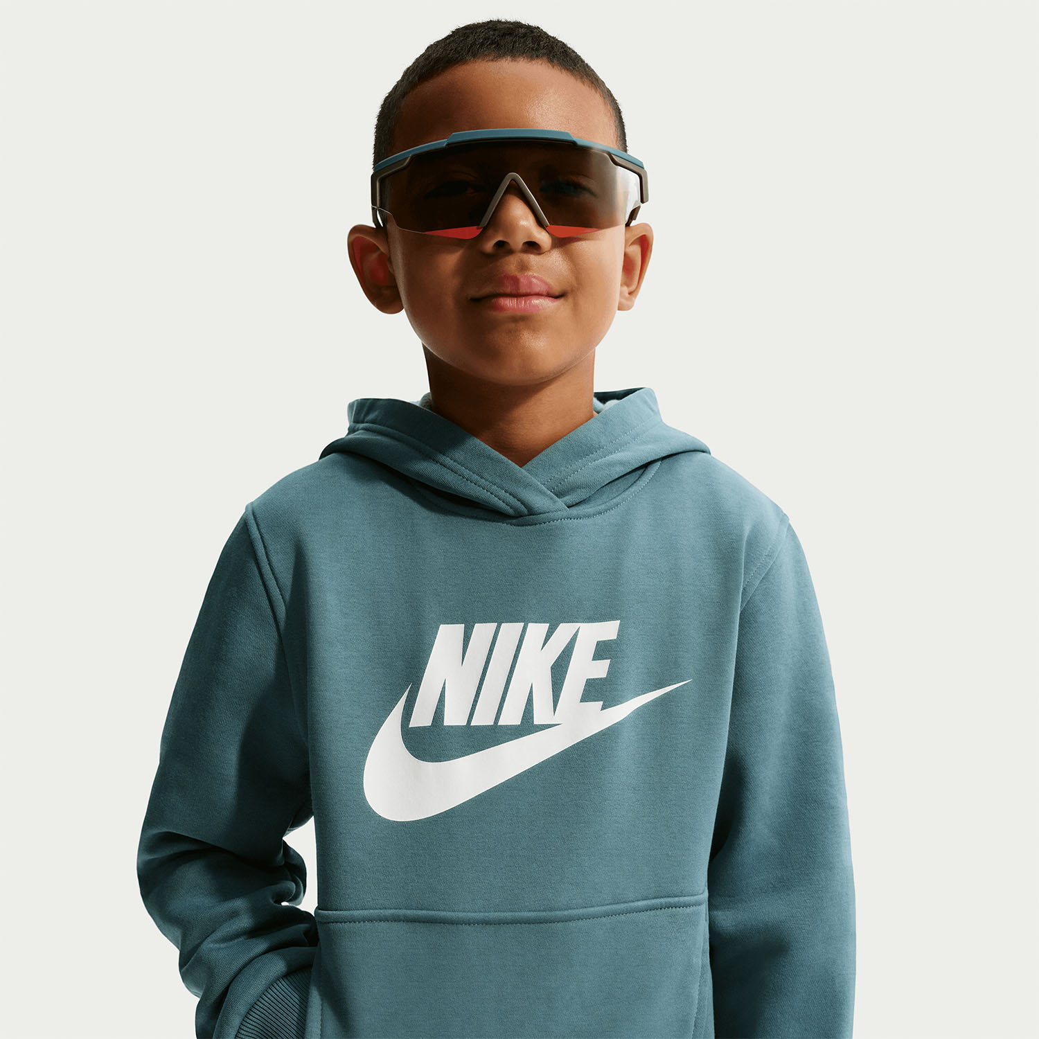 Nike Club Pro Felpa Bambini - Mineral Slate/White