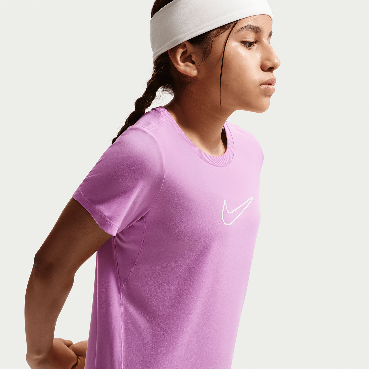 Nike Dri-FIT One T-Shirt Girl - Light Magenta/White