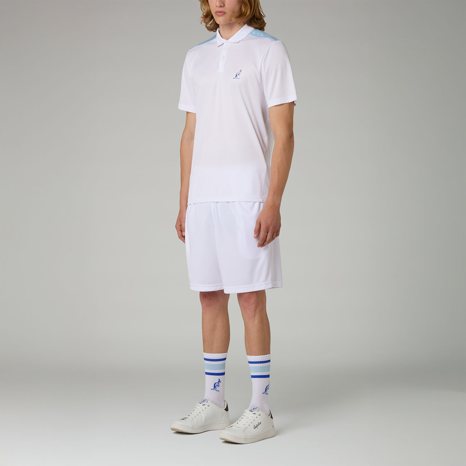 Australian Ace Logo Classic 8in Shorts - Bianco/Blu