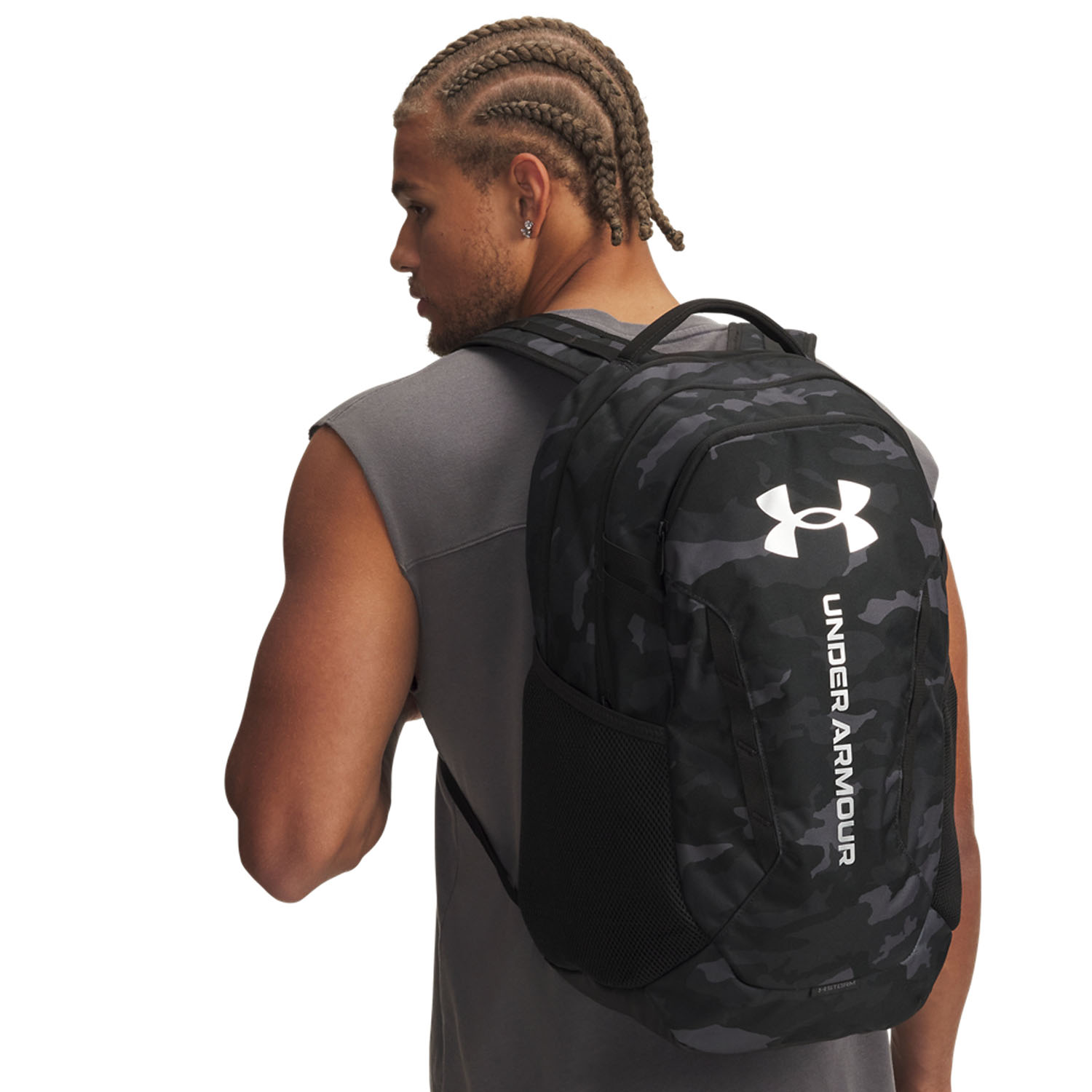 Under Armour Hustle 6.0 Backpack - Black/Metallic Silver