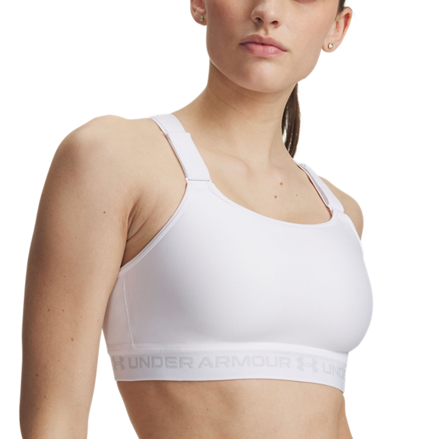 Under Armour HeatGear Crossback High Reggiseno Sportivo - White
