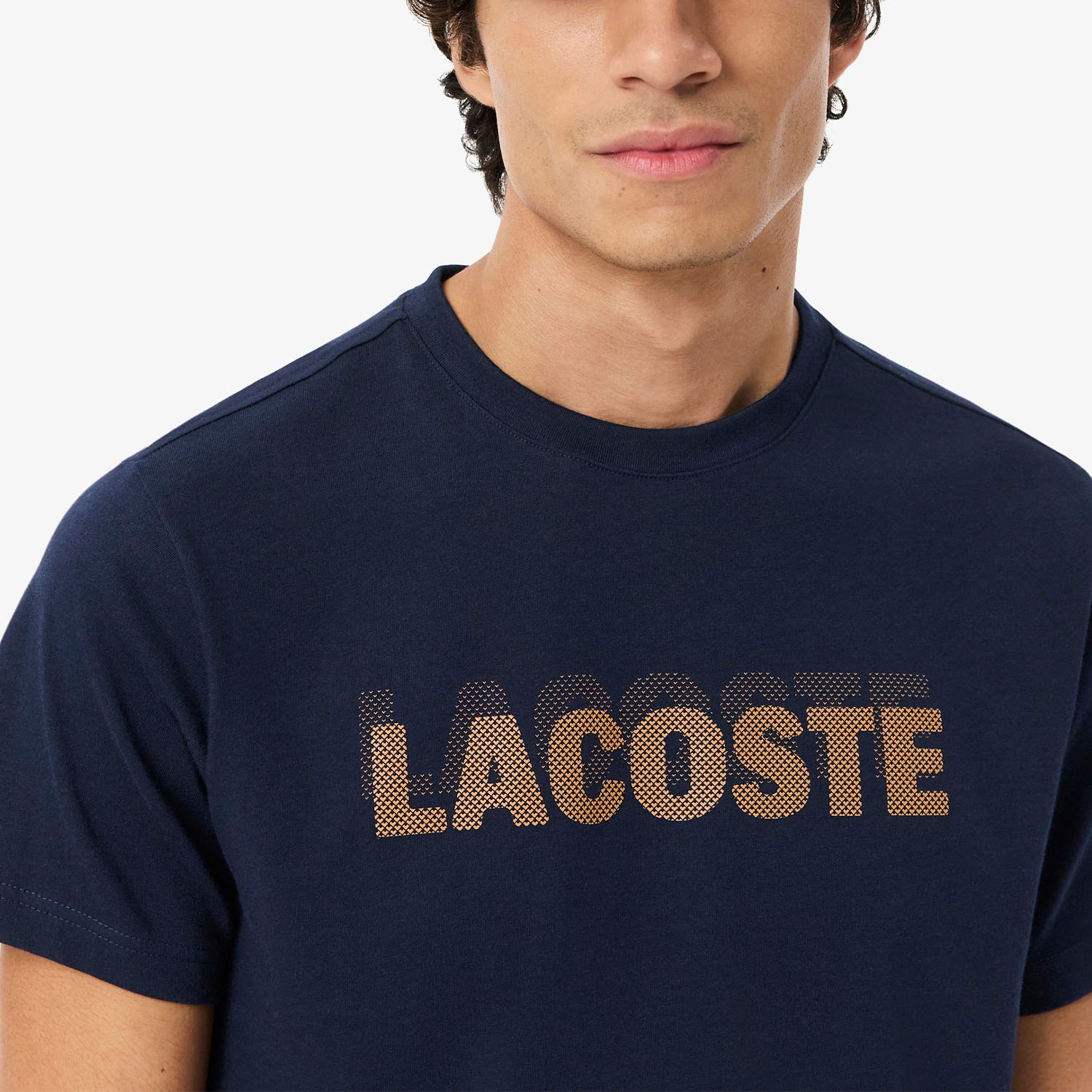 Lacoste Printed T-Shirt - Bleu Marine/Orange