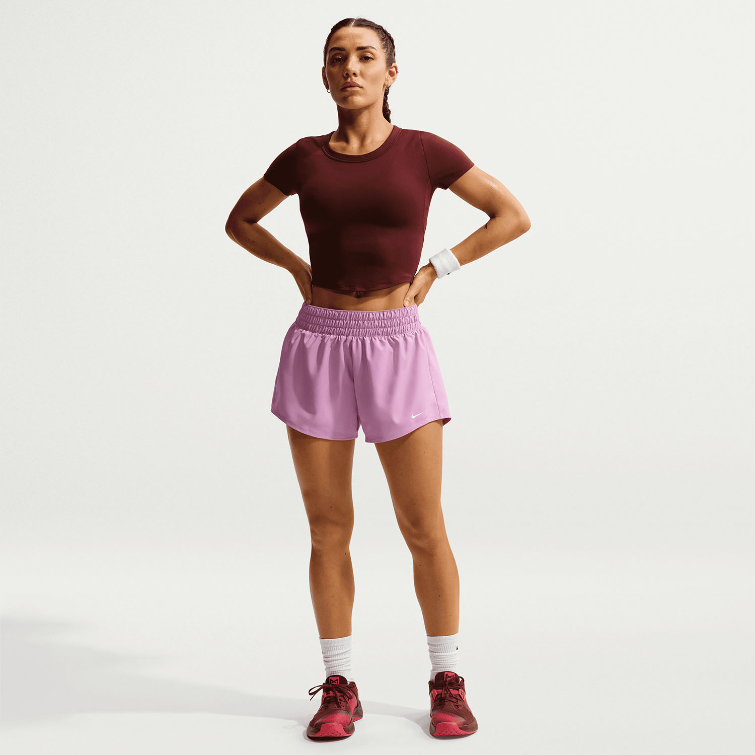 Nike One 3in Shorts - Light Magenta/White