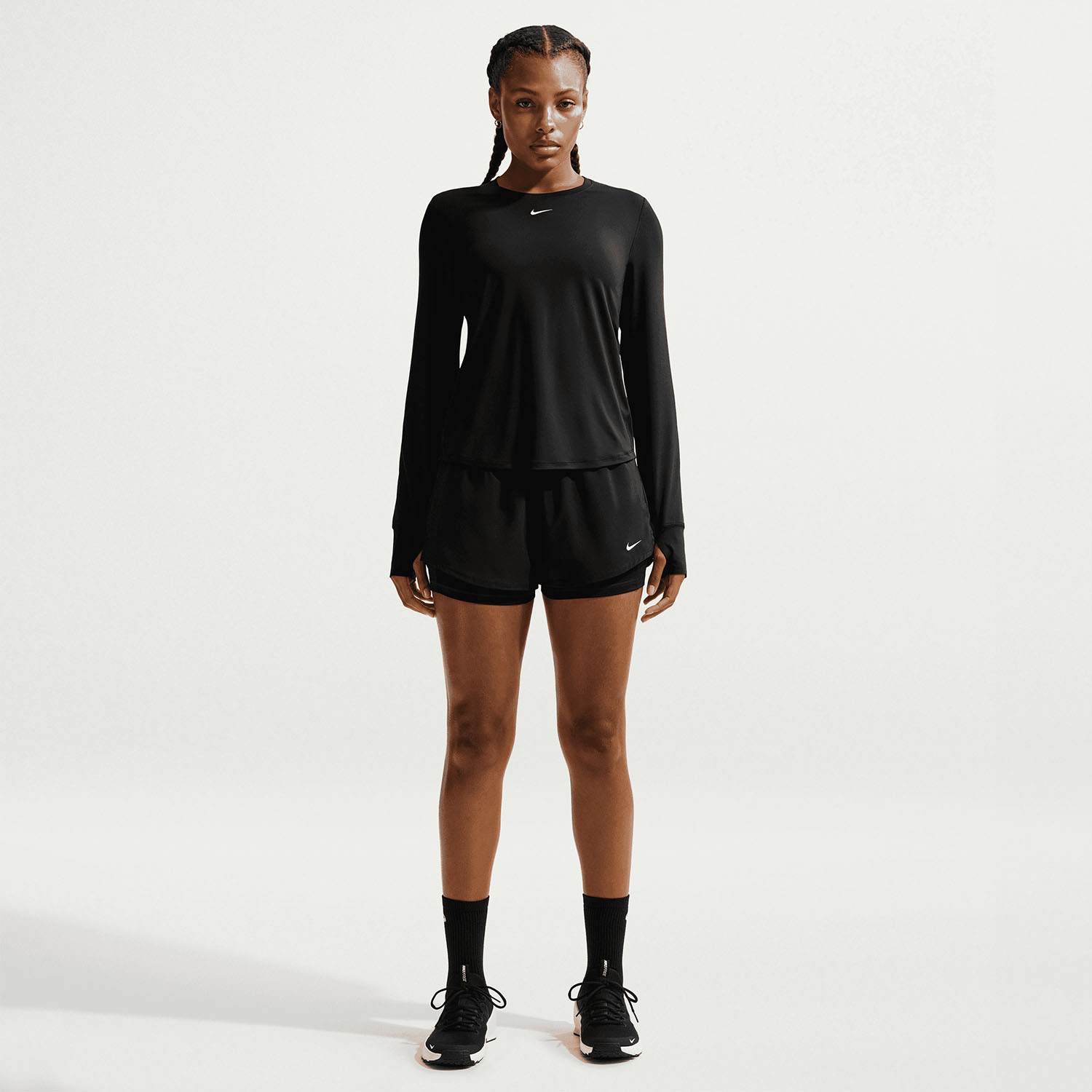 Nike One 2 in 1 3in Shorts - Black/White