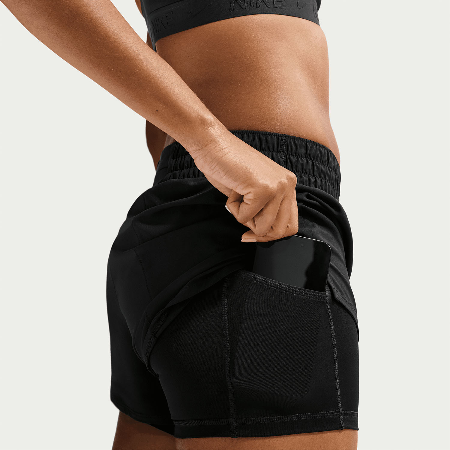 Nike One 2 in 1 3in Shorts - Black/White