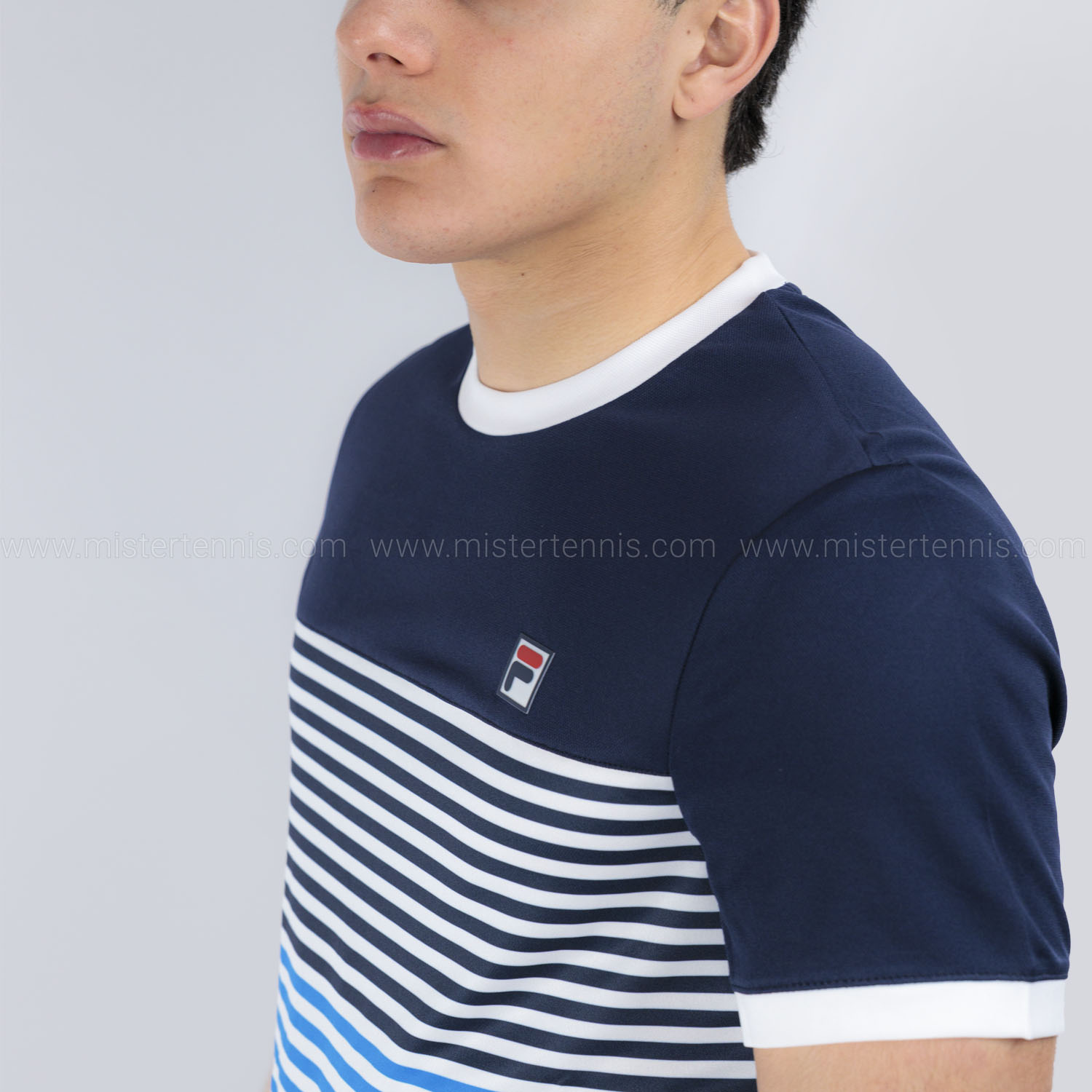 Fila BB 1983 T-Shirt - White/Navy/Simply Blue Comb