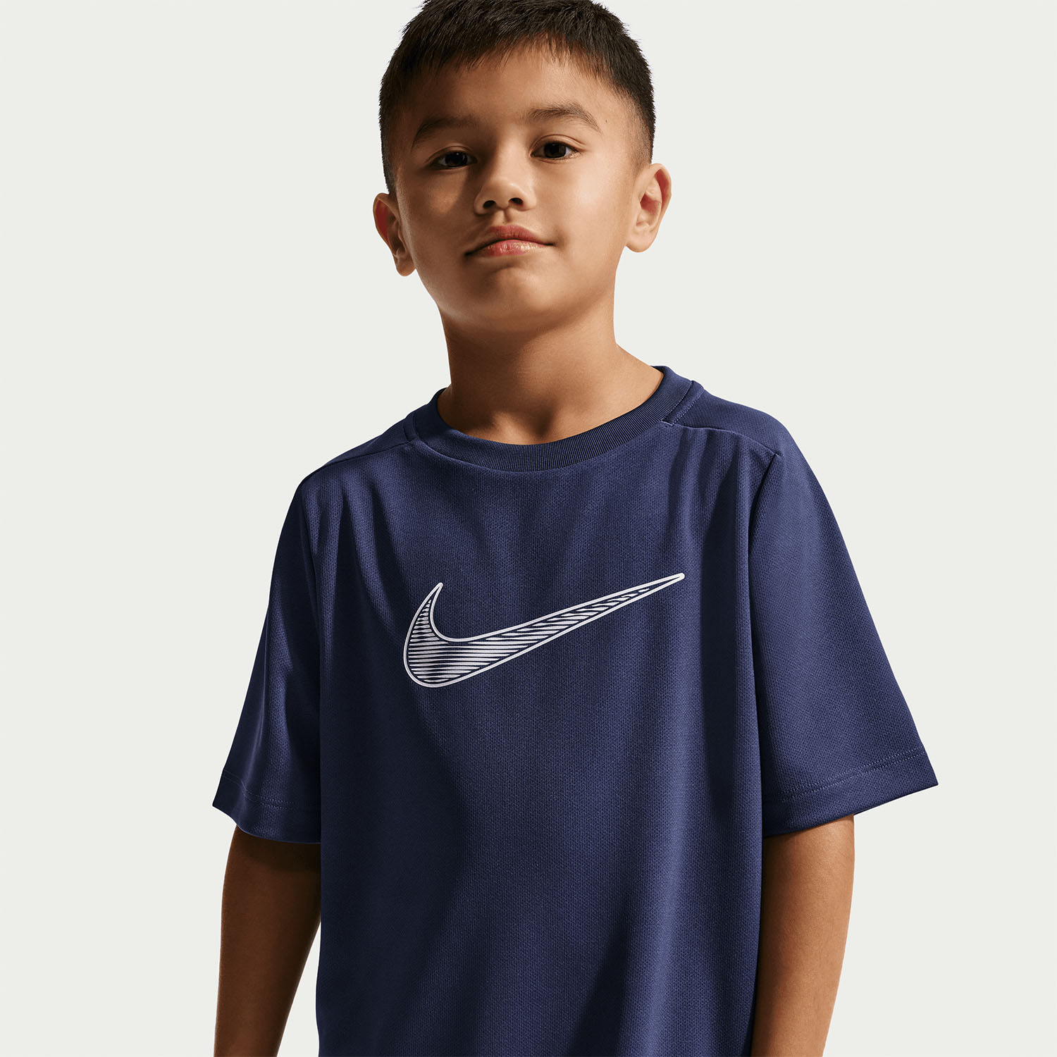 Nike Multi Swoosh T-Shirt Boy - Midnight Navy/White