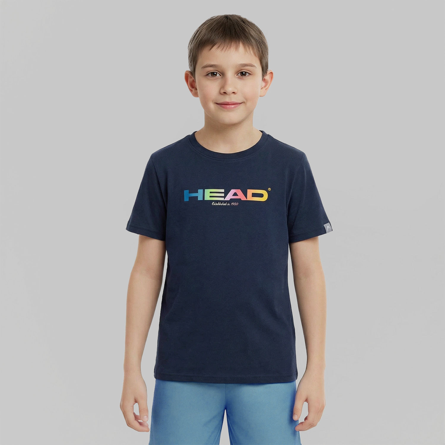 HEAD Rainbow Logo T-Shirt Junior - Navy