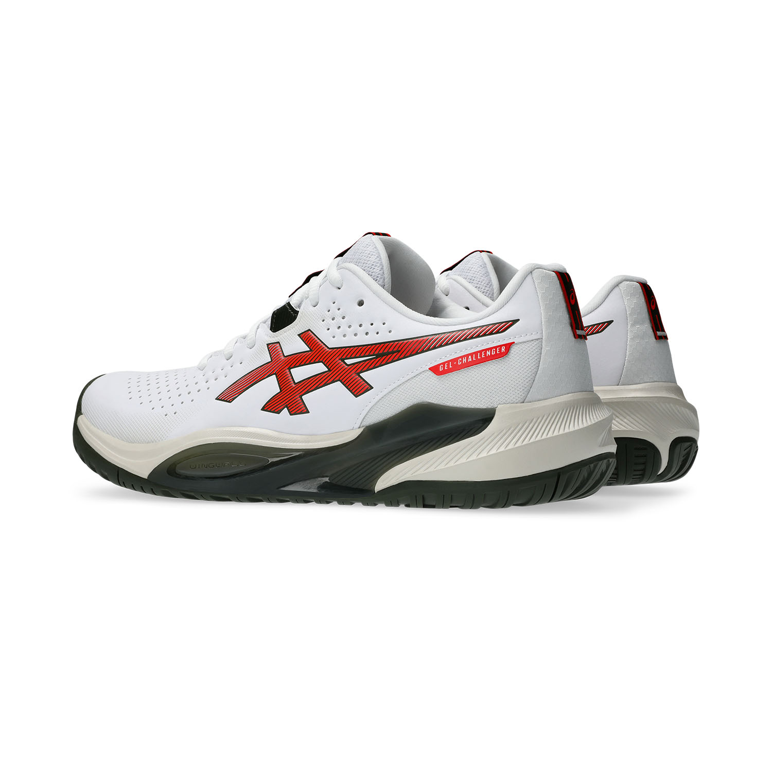 Asics Gel Challenger 15 Men's Tennis Shoes - White/Cherry Tomato