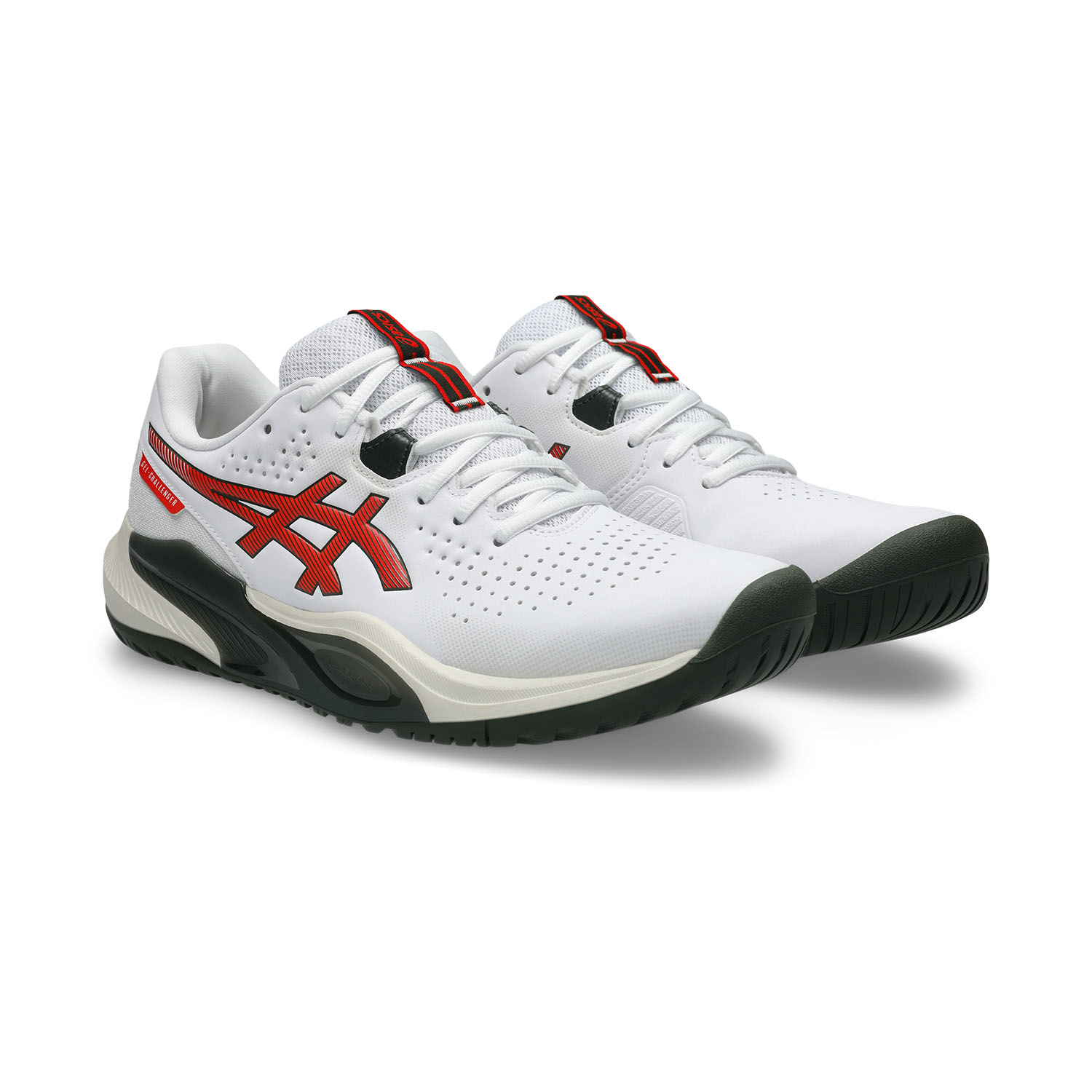 Asics Gel Challenger 15 Men's Tennis Shoes - White/Cherry Tomato