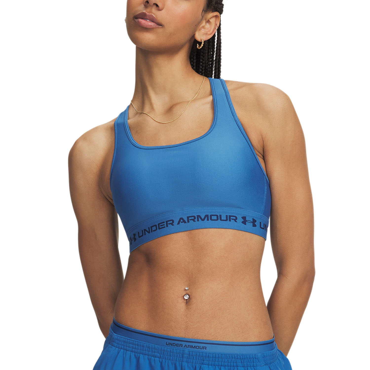 Under Armour Crossback Mid Sports Bra - Aegean Blue/Blackout Navy