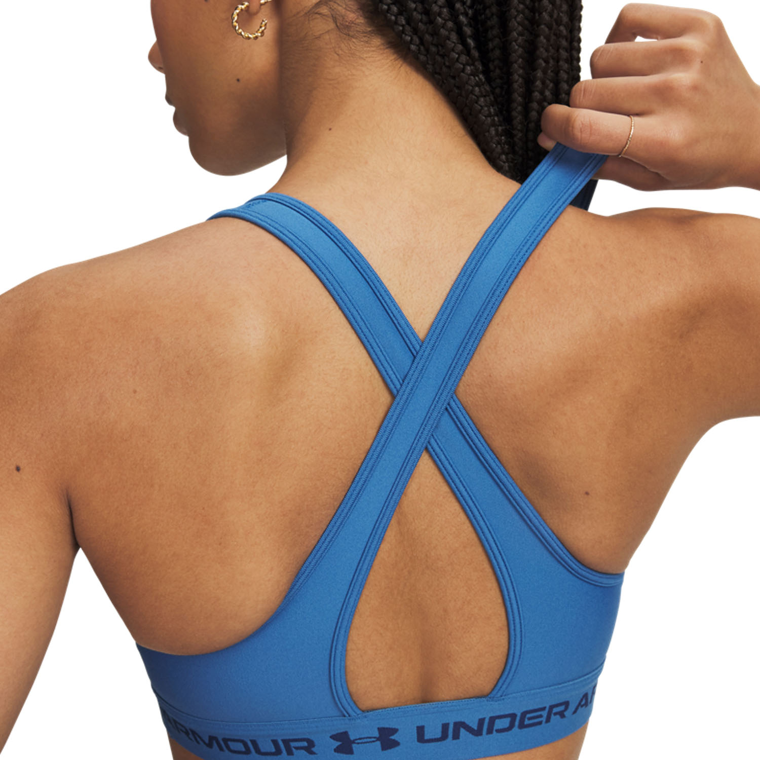 Under Armour Crossback Mid Sports Bra - Aegean Blue/Blackout Navy