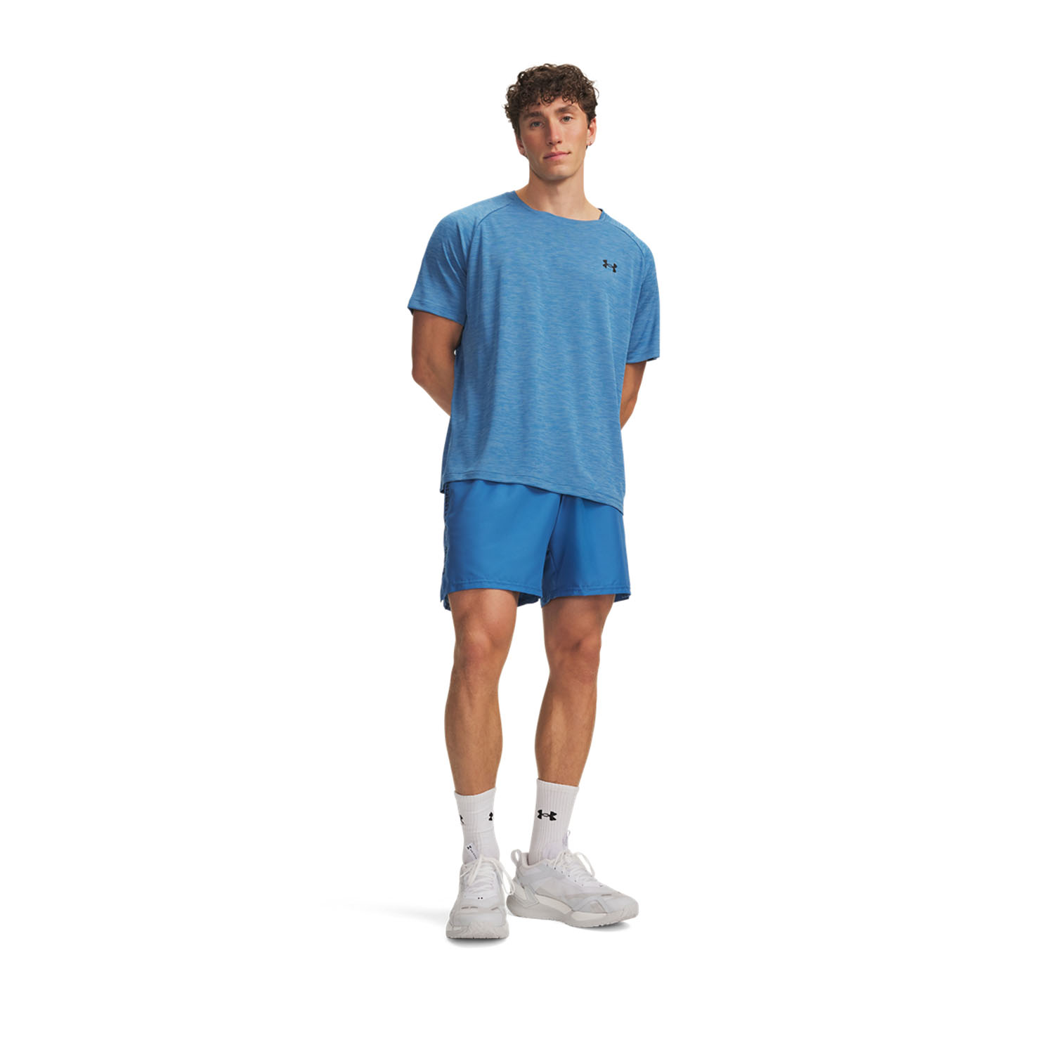 Under Armour Woven Split 9in Shorts - Aegean Blue/Black