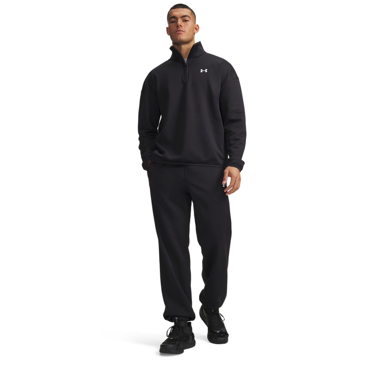 Under Armour Fleece Pantaloni - Black/White