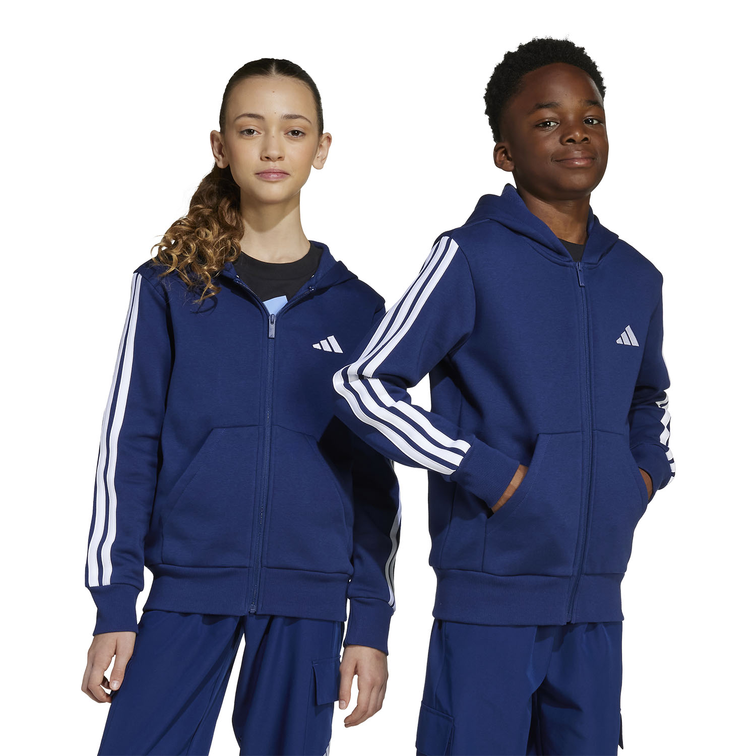 adidas Essentials 3 Stripes Sudadera Niños - Dark Blue/White