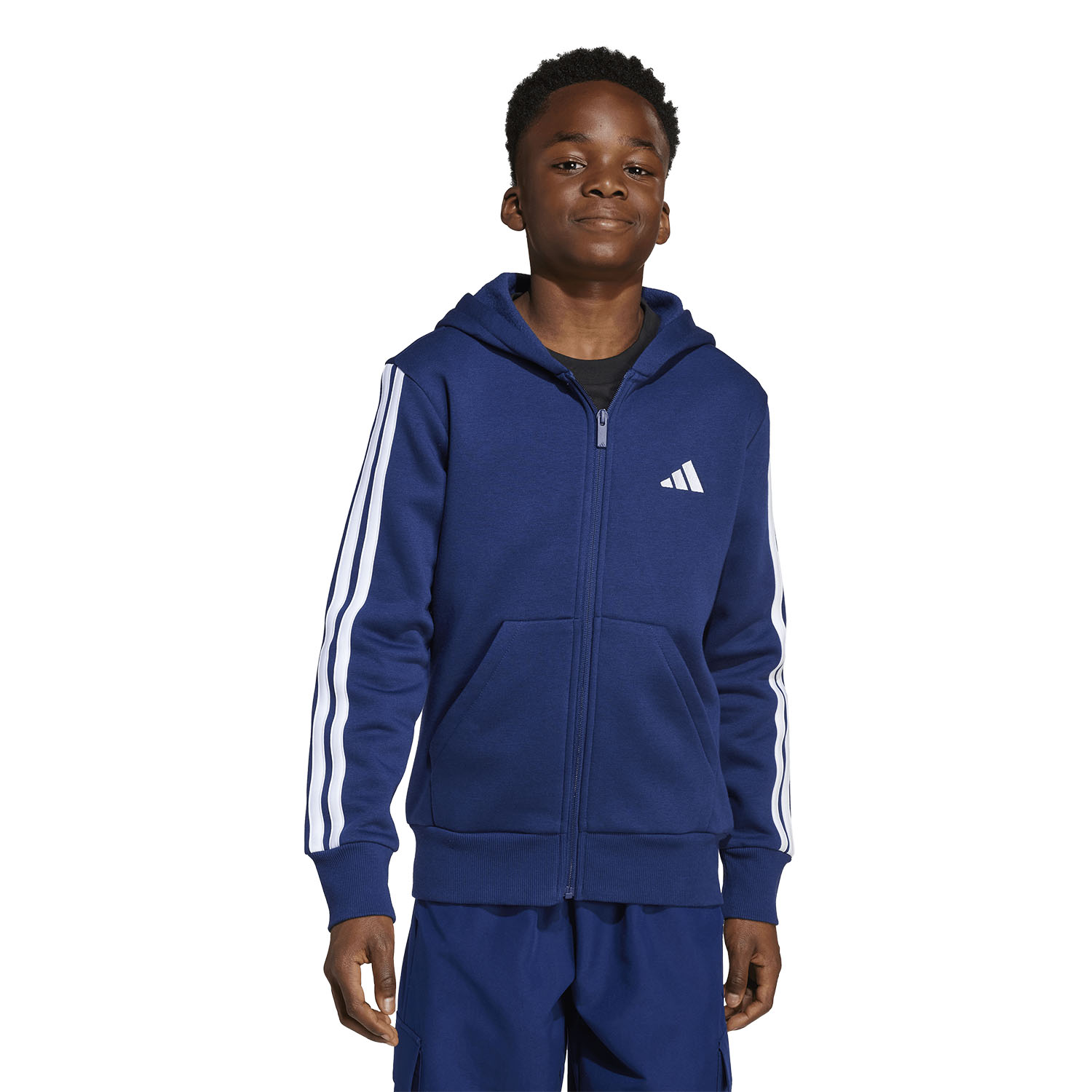 adidas Essentials 3 Stripes Sudadera Niños - Dark Blue/White