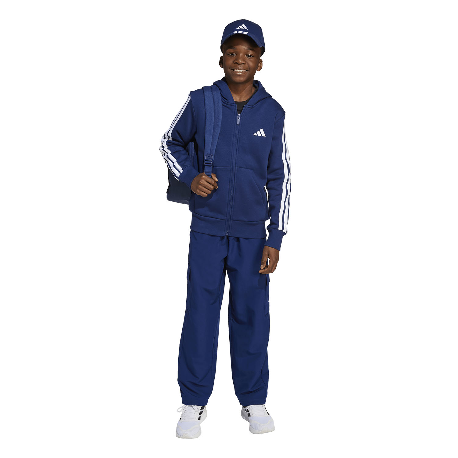 adidas Essentials 3 Stripes Sudadera Niños - Dark Blue/White