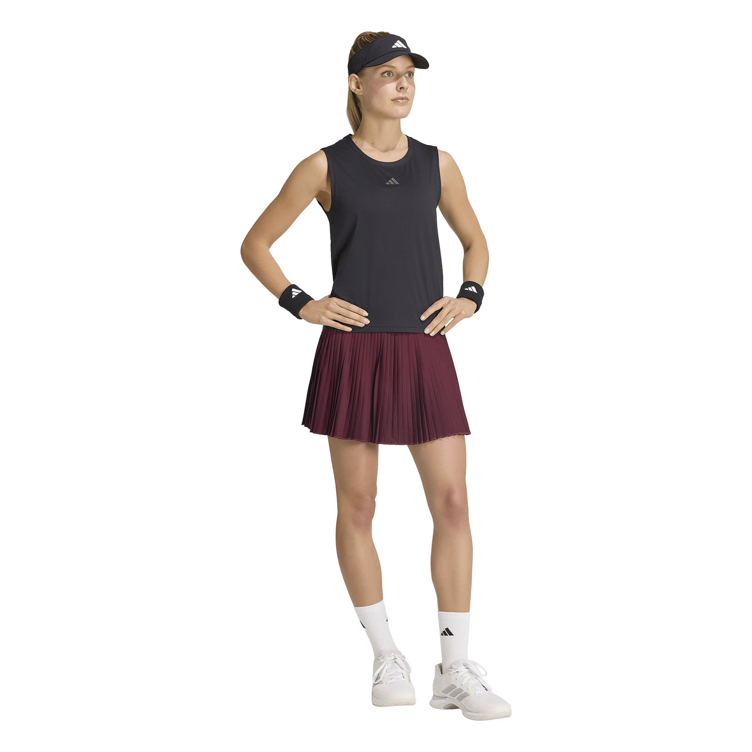 adidas Club Pleated Logo Falda - Maroon